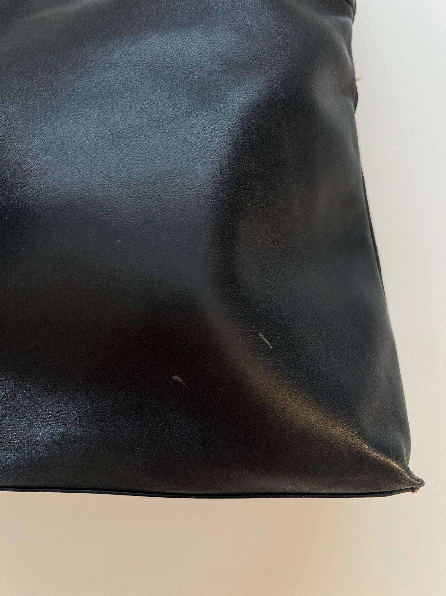 Vintage Jones New York Black Leather Shoulder Bag