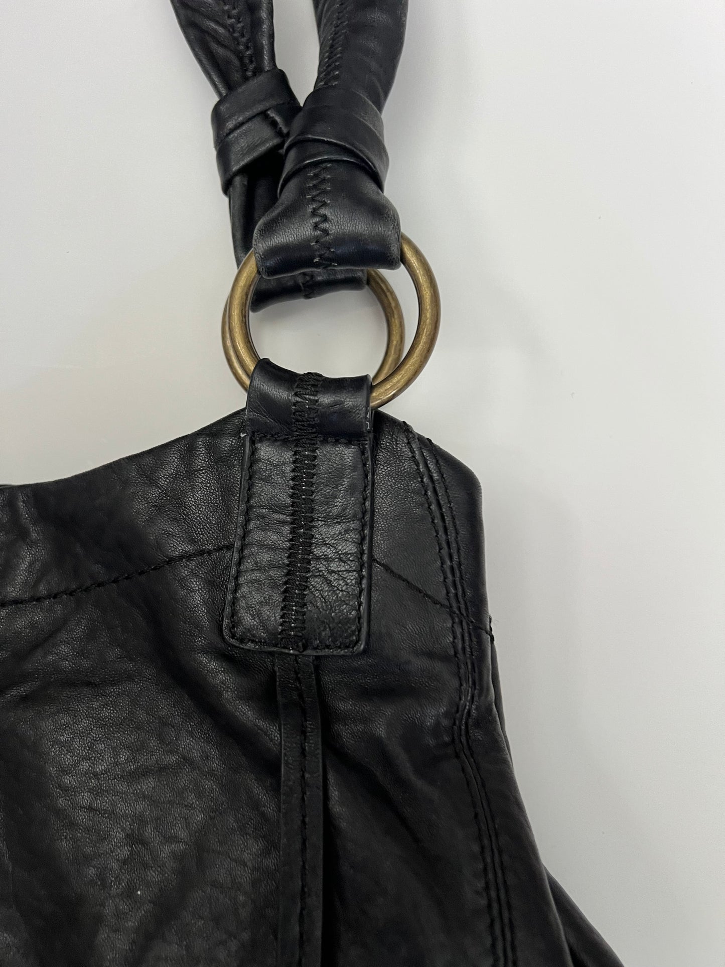 Vintage Vince Camuto Ruffle Leather Shoulder Bag