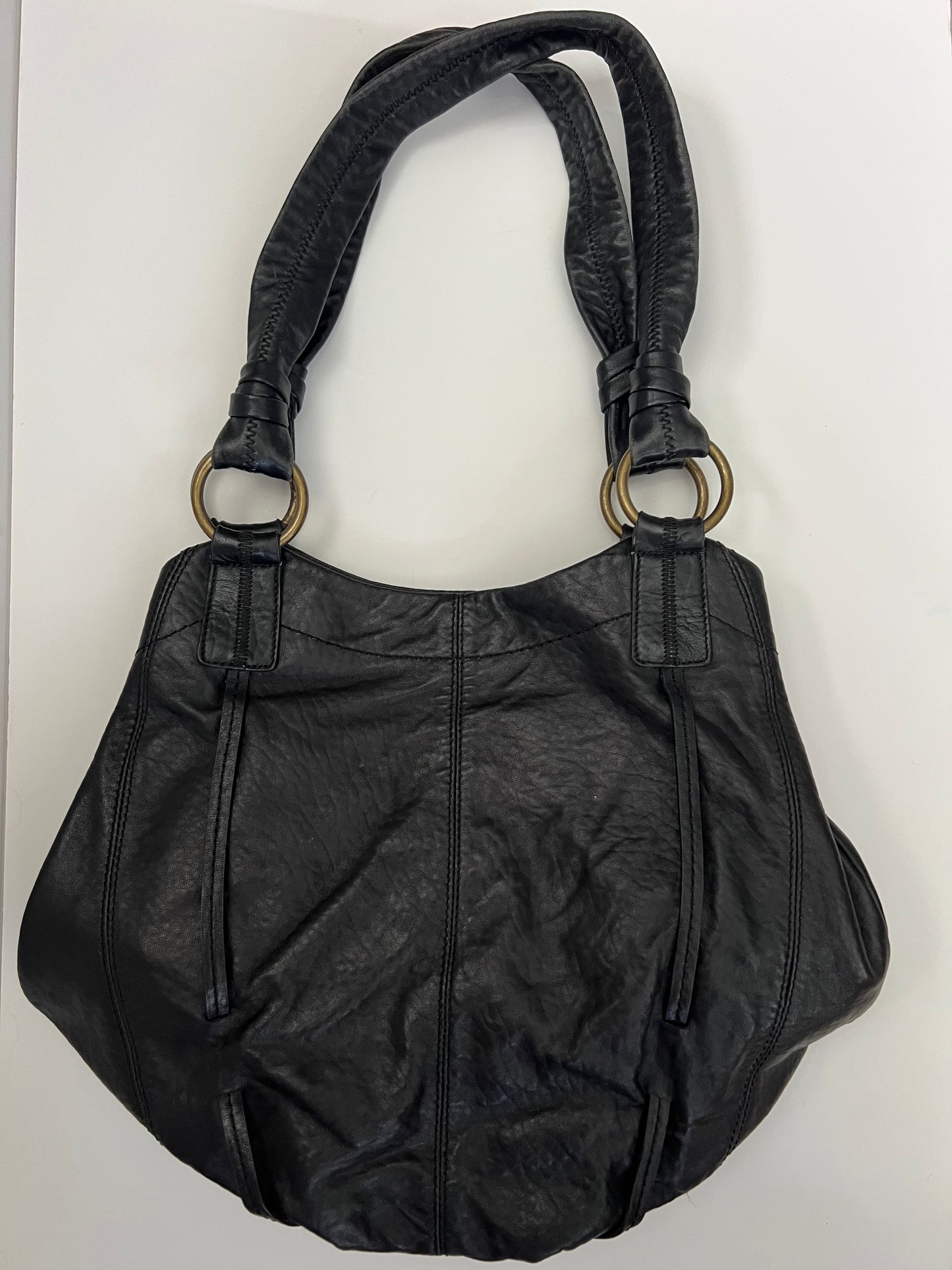 Vintage Vince Camuto Ruffle Leather Shoulder Bag