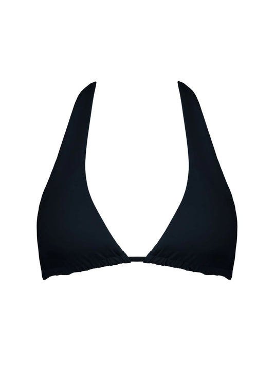 Kitty and Vibe Black Triangle Halter Bikini Top