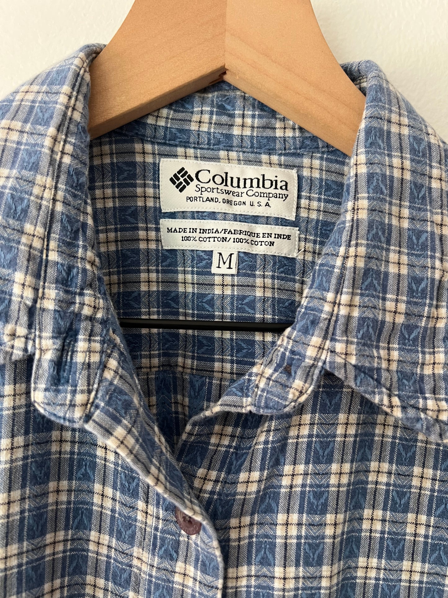 Vintage Columbia Plaid Cotton Button-up Shirt