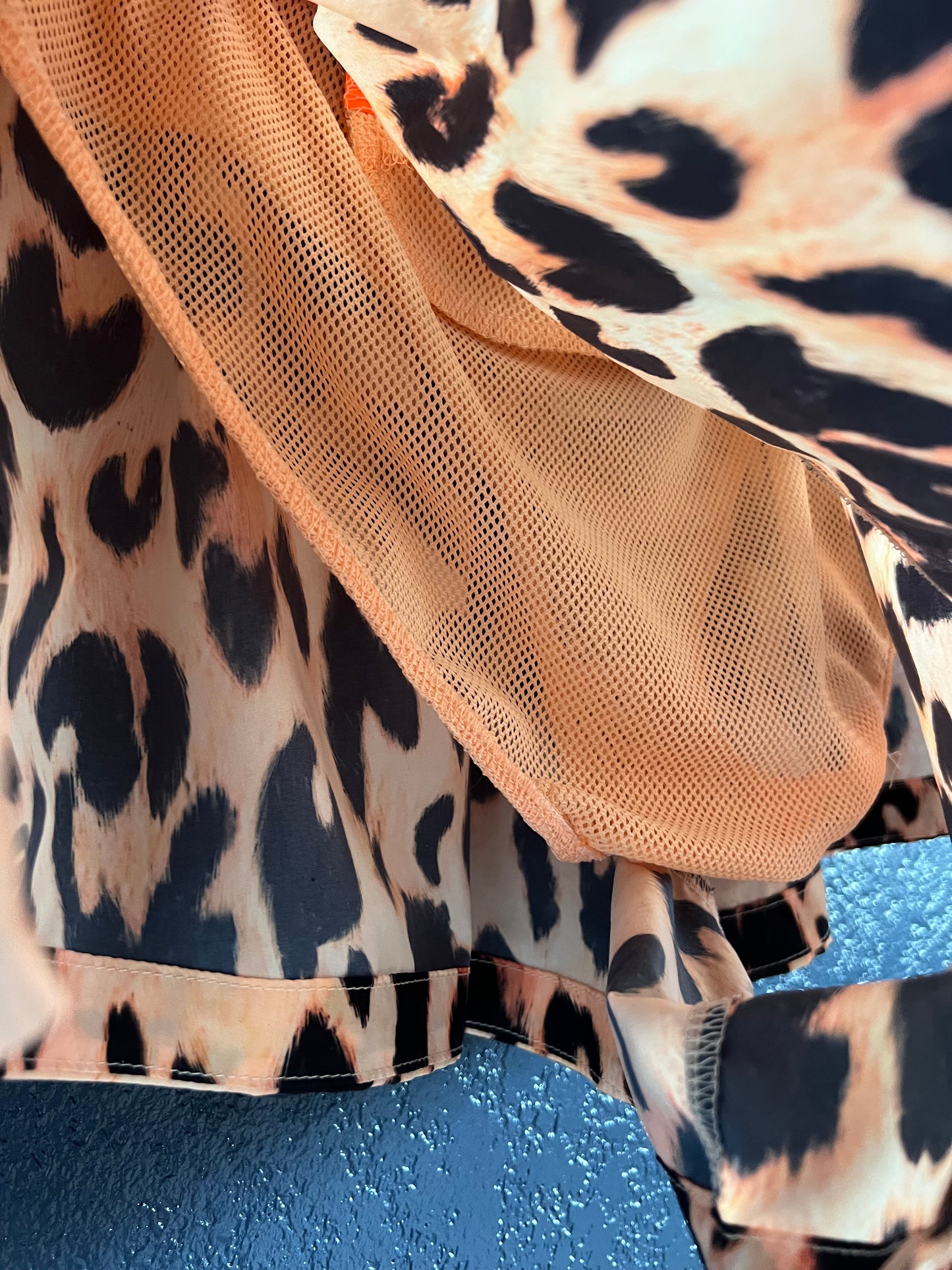 P.E Nation Team Game Shorts in Leopard Animal Print