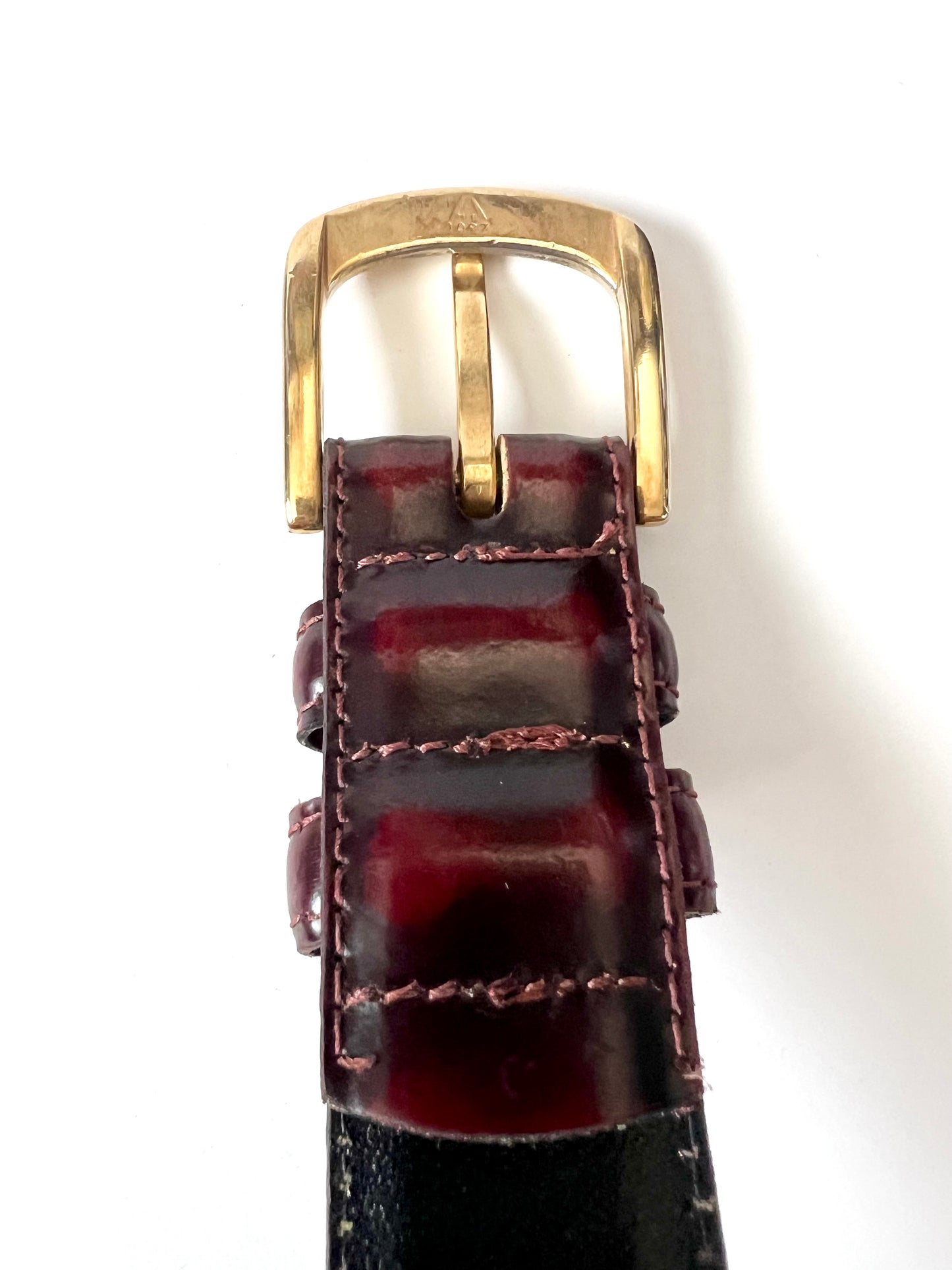 Vintage Cobbler Burgundy Leather Belt