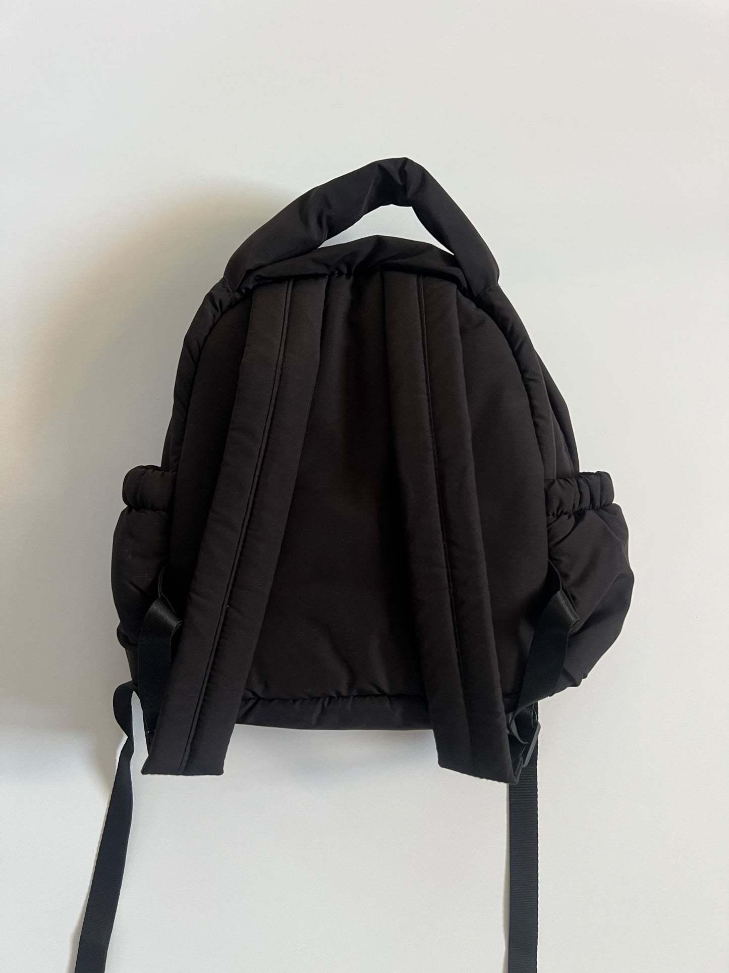 No Black Puffy Mini Backpack