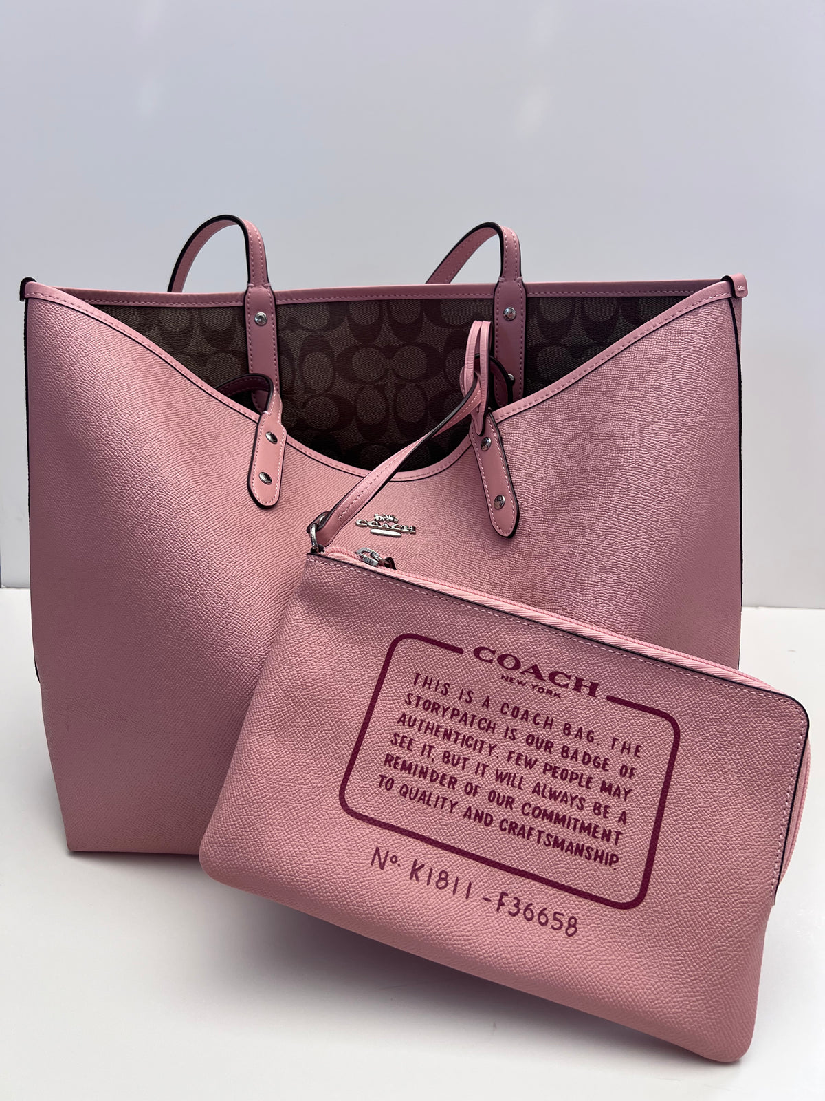 Coach Pink Reversible City Tote
