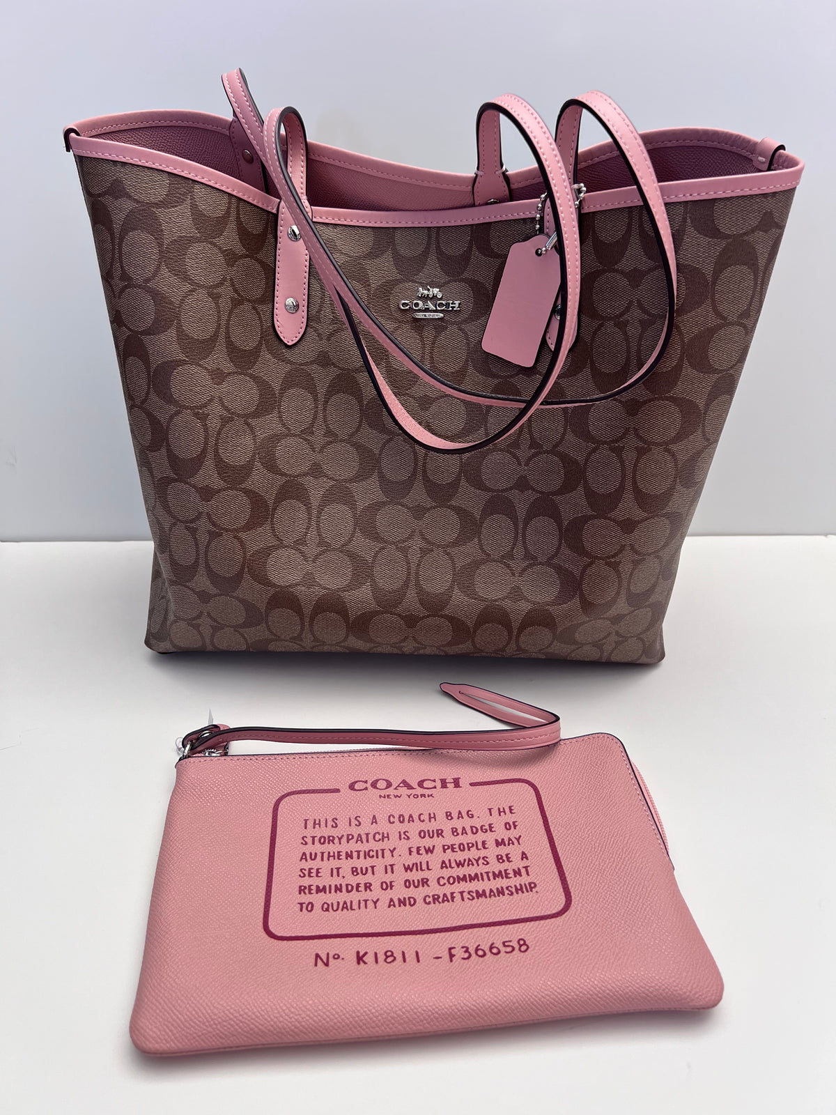 Coach Pink Reversible City Tote