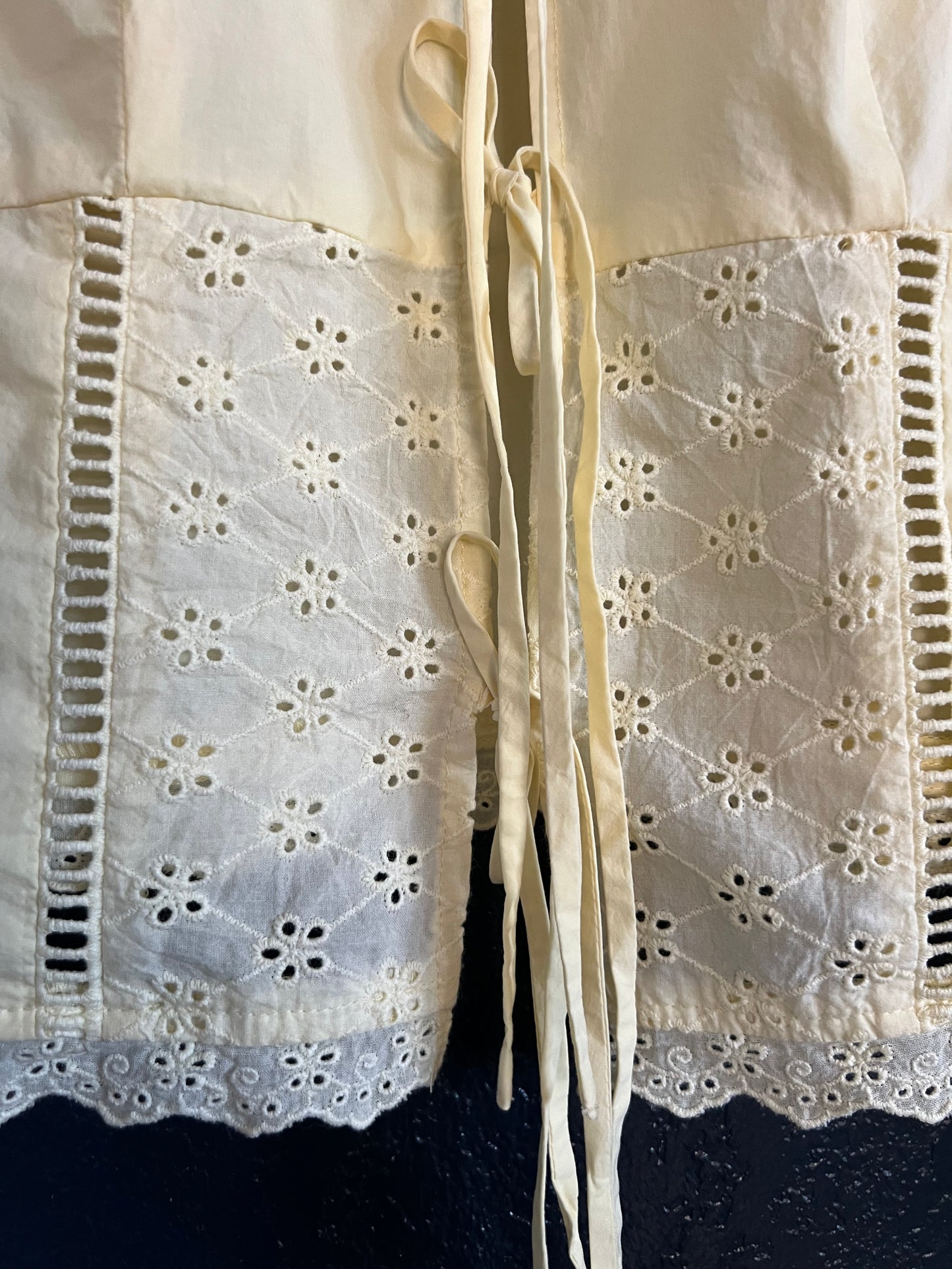 No Boundaries Eyelet Lace Tie-Front Tank