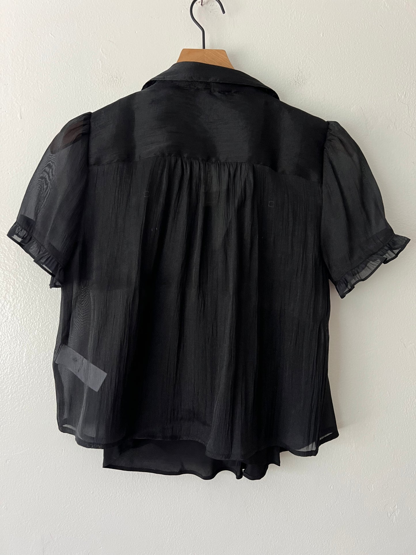 J.Crew Sheer Ruffle-trim Button-up