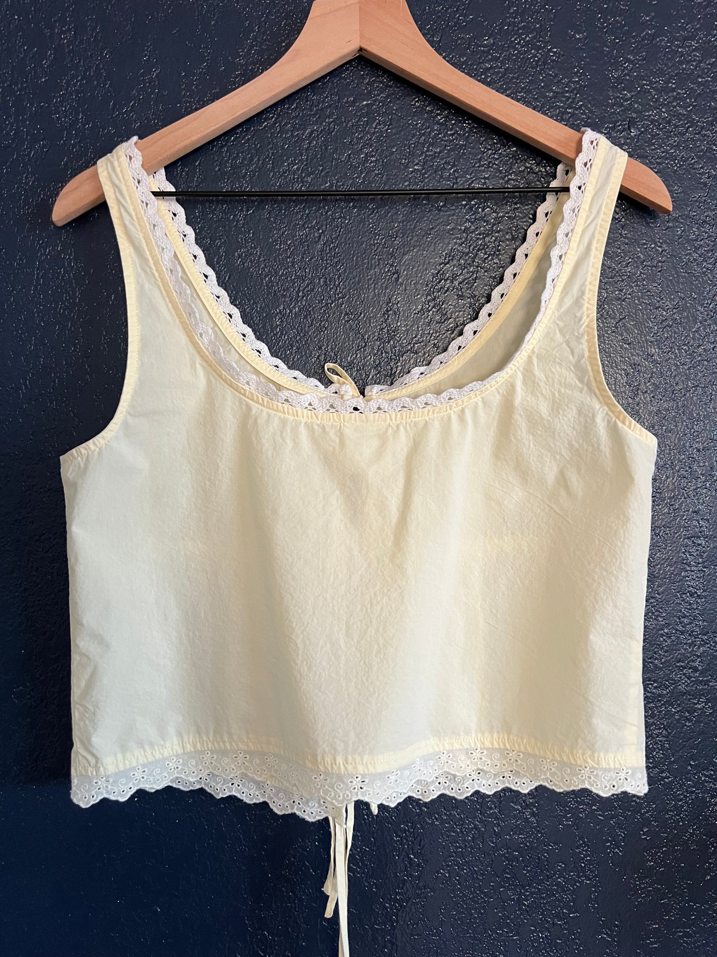 No Boundaries Eyelet Lace Tie-Front Tank