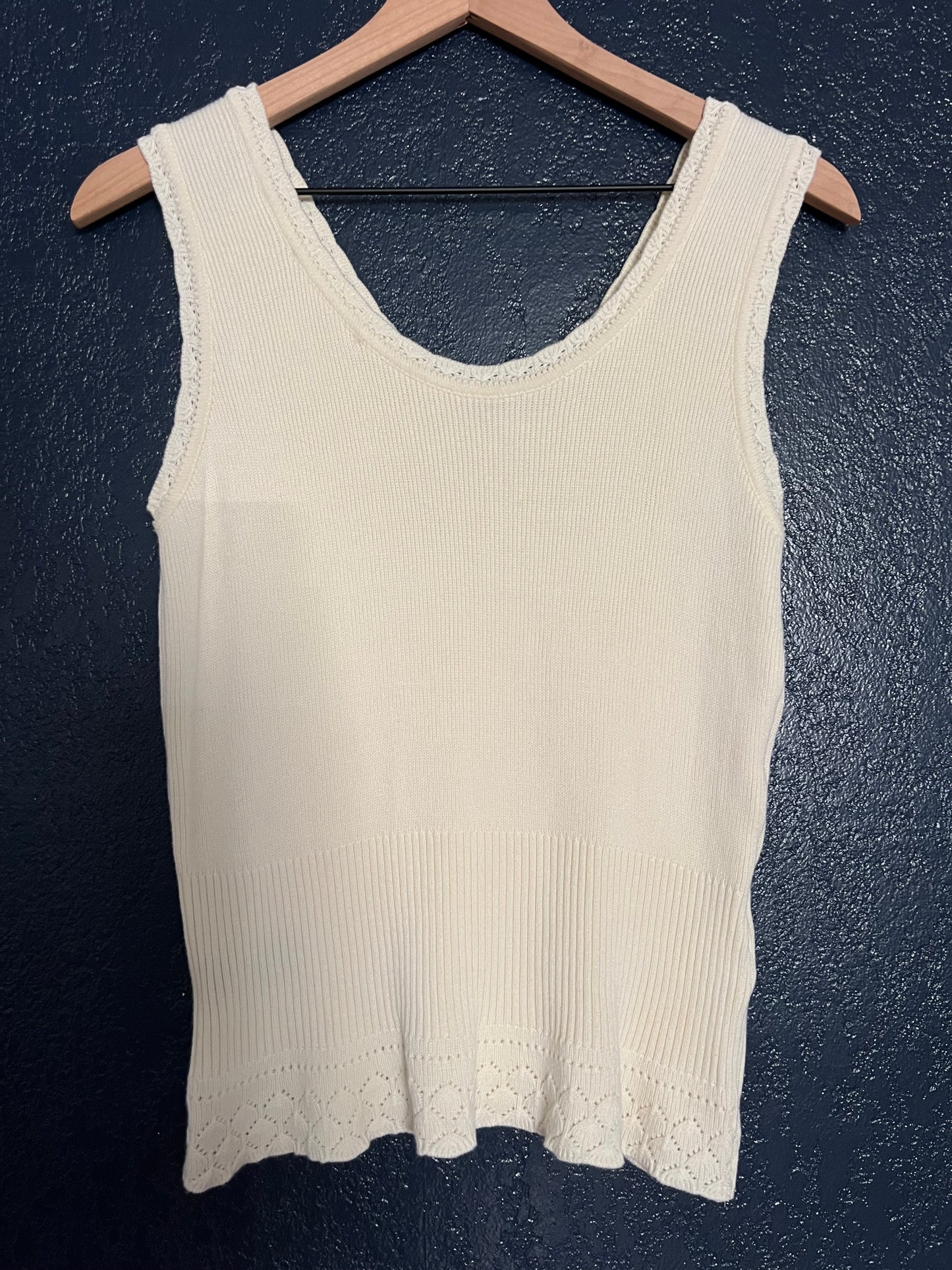 Cream Reversible Knit Tank