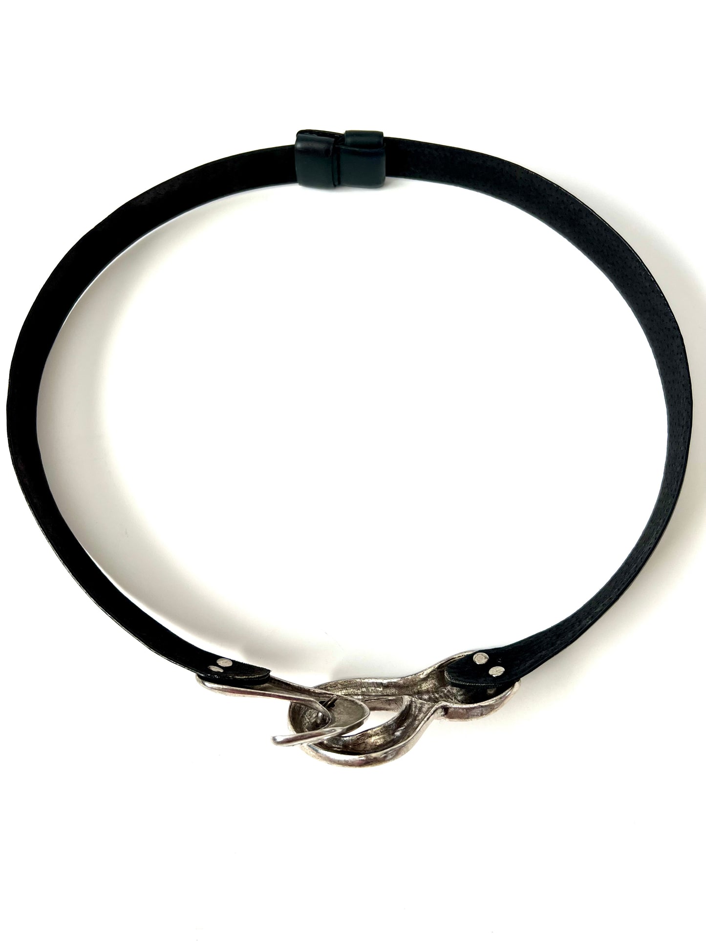 Vintage Chico’s Leather Adjustable Belt with Silver Buckle Closure