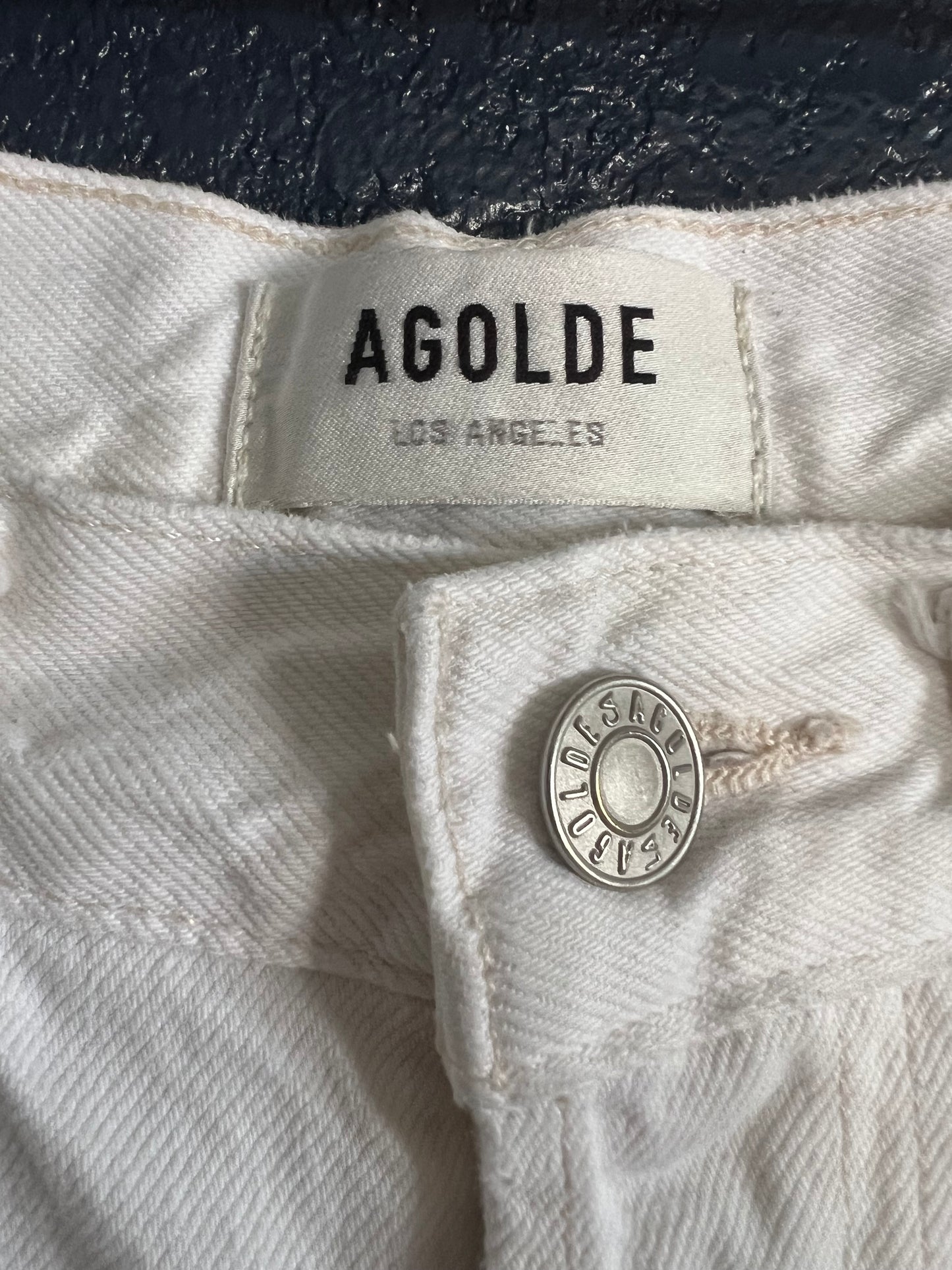 AGOLDE 90s High Rise Straight Leg White Jeans