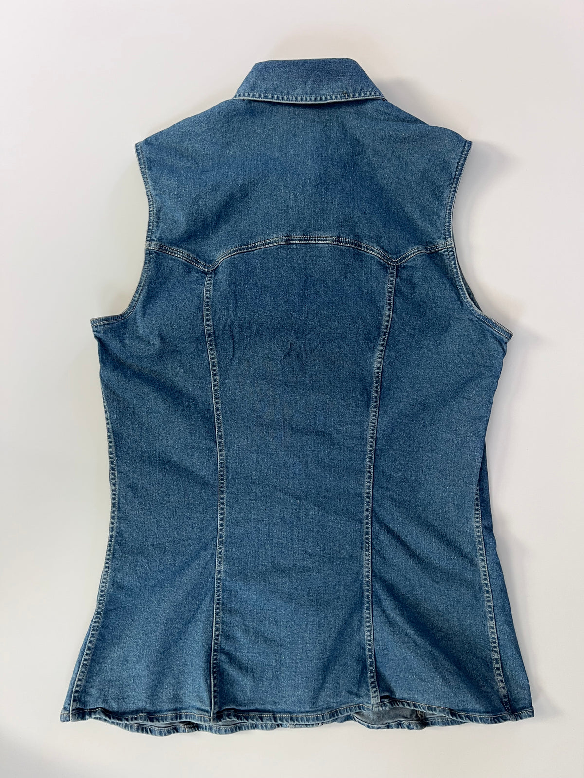 Versace Jeans Couture Blue Denim Sleeveless Shirt