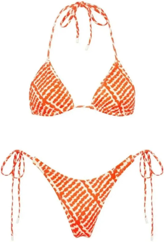 Triangl Vinca Perre Orange Print Bikini Set