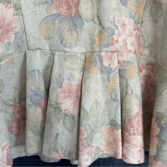 Scott McClintock Vintage Pastel Floral Peplum Blouse