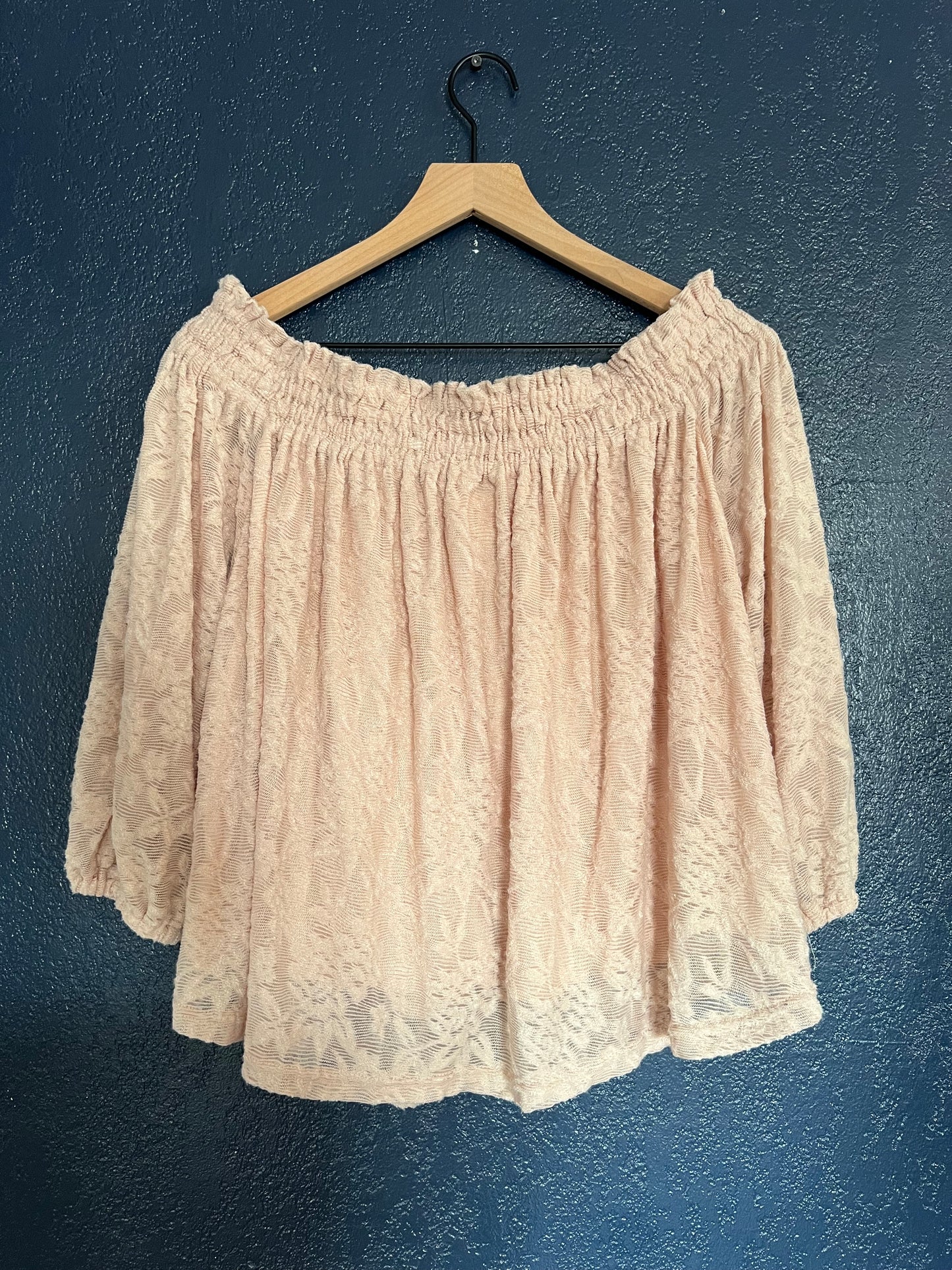 Anthropologie Deletta Sommer Floral Cream Lace Off The Shoulder Blouse