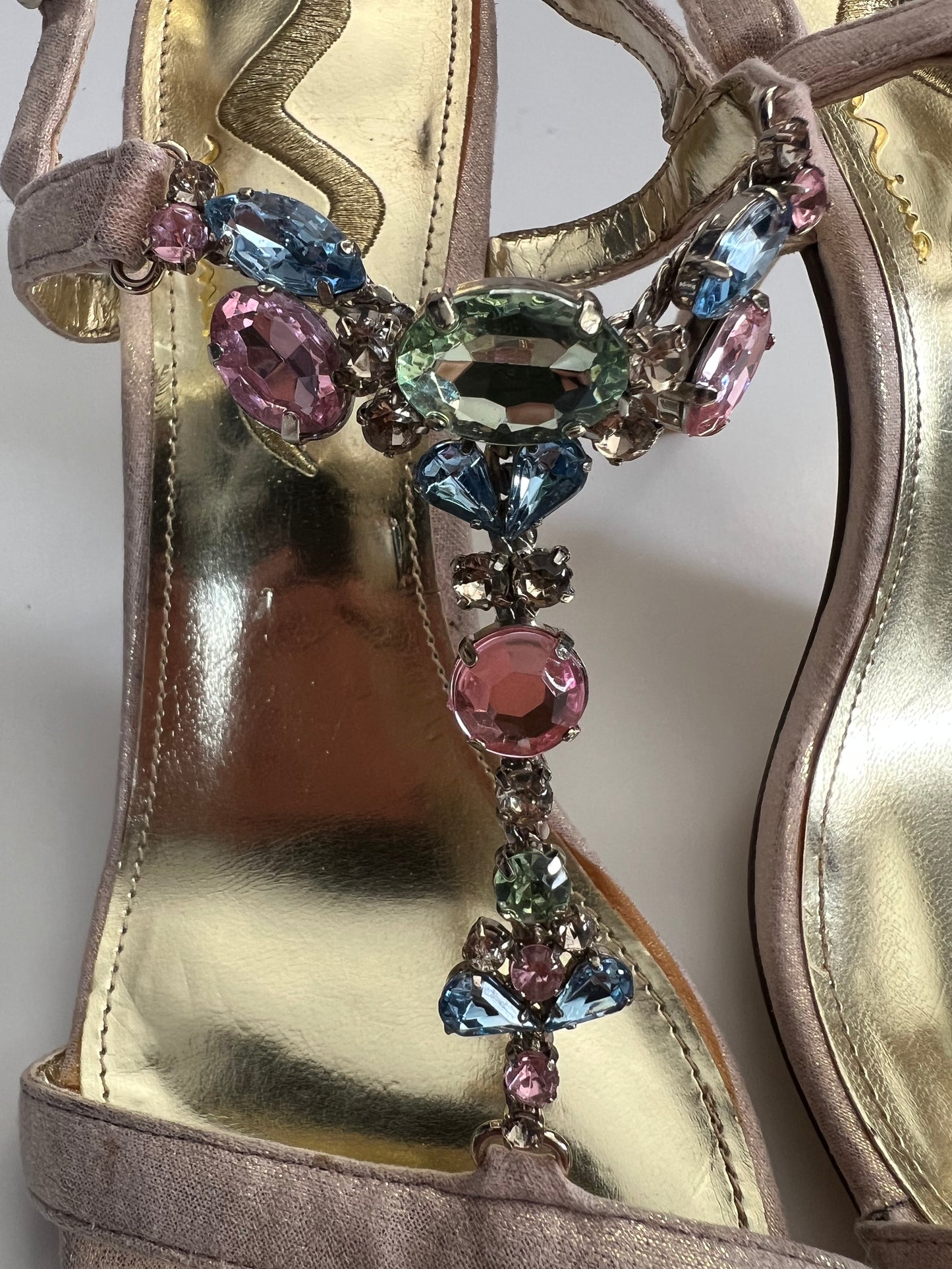 Vintage Nina Jewel Embellished Strappy Heels