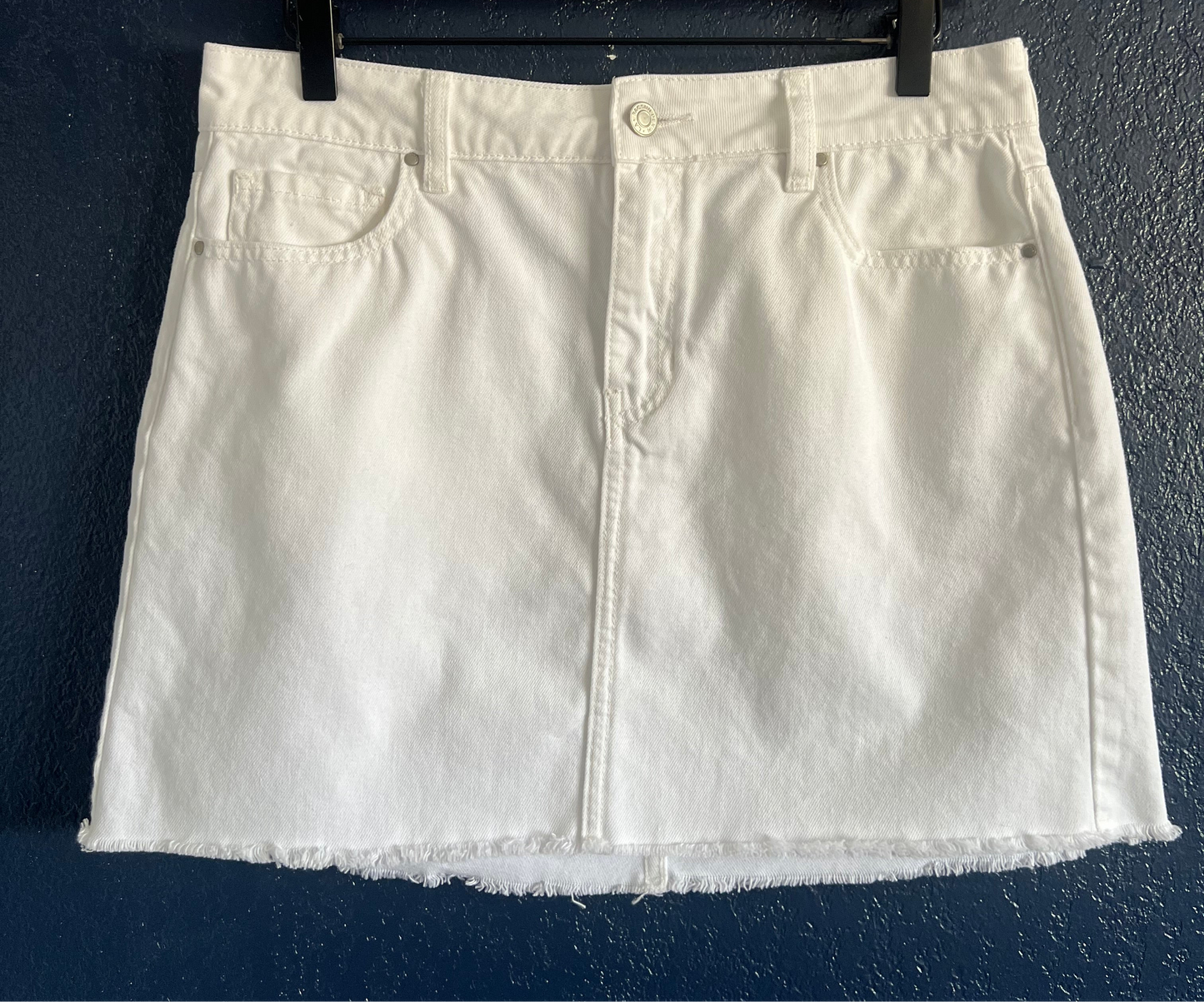 Pacsun Raw Hem White Denim Miniskirt