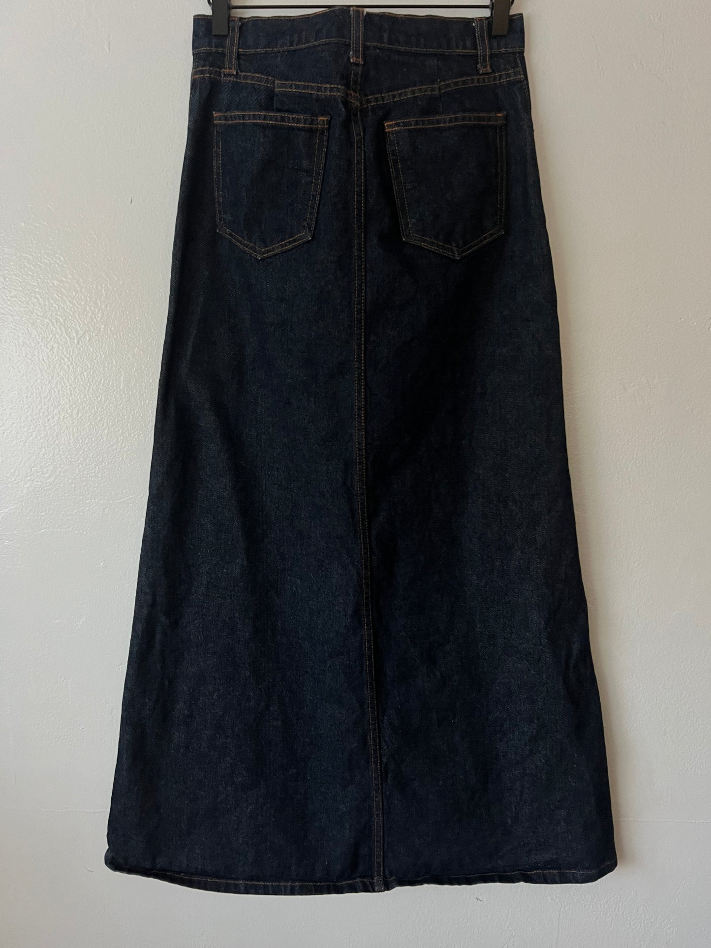 EARL Denim Front Split Maxi Skirt