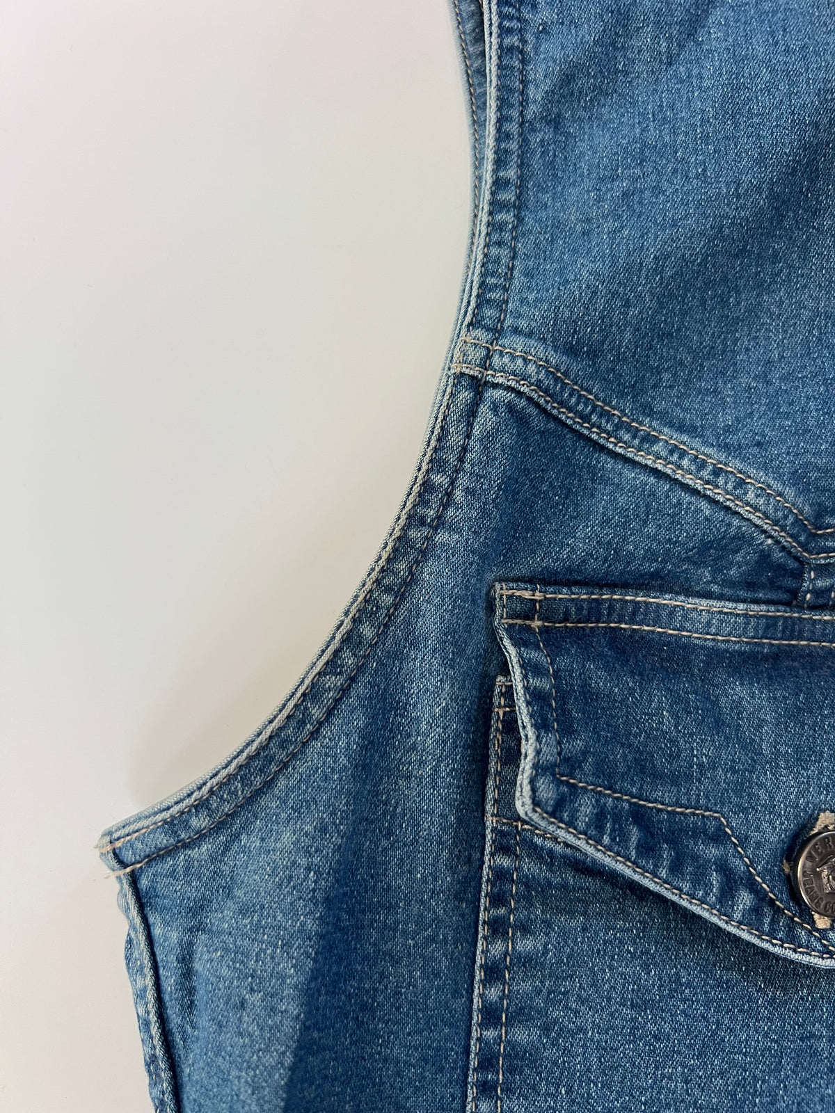 Versace Jeans Couture Blue Denim Sleeveless Shirt