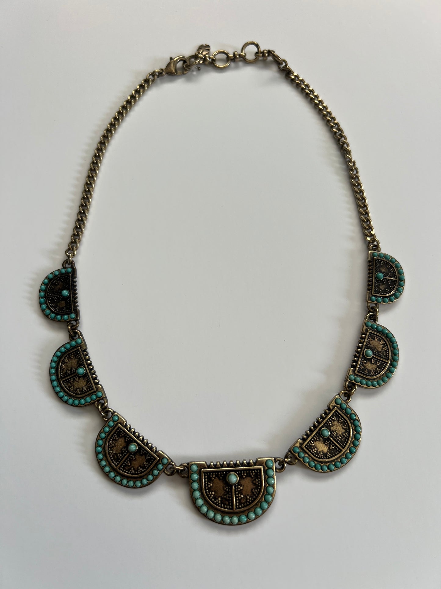Lucky Brand Gold Tone & Turquoise Collar Necklace