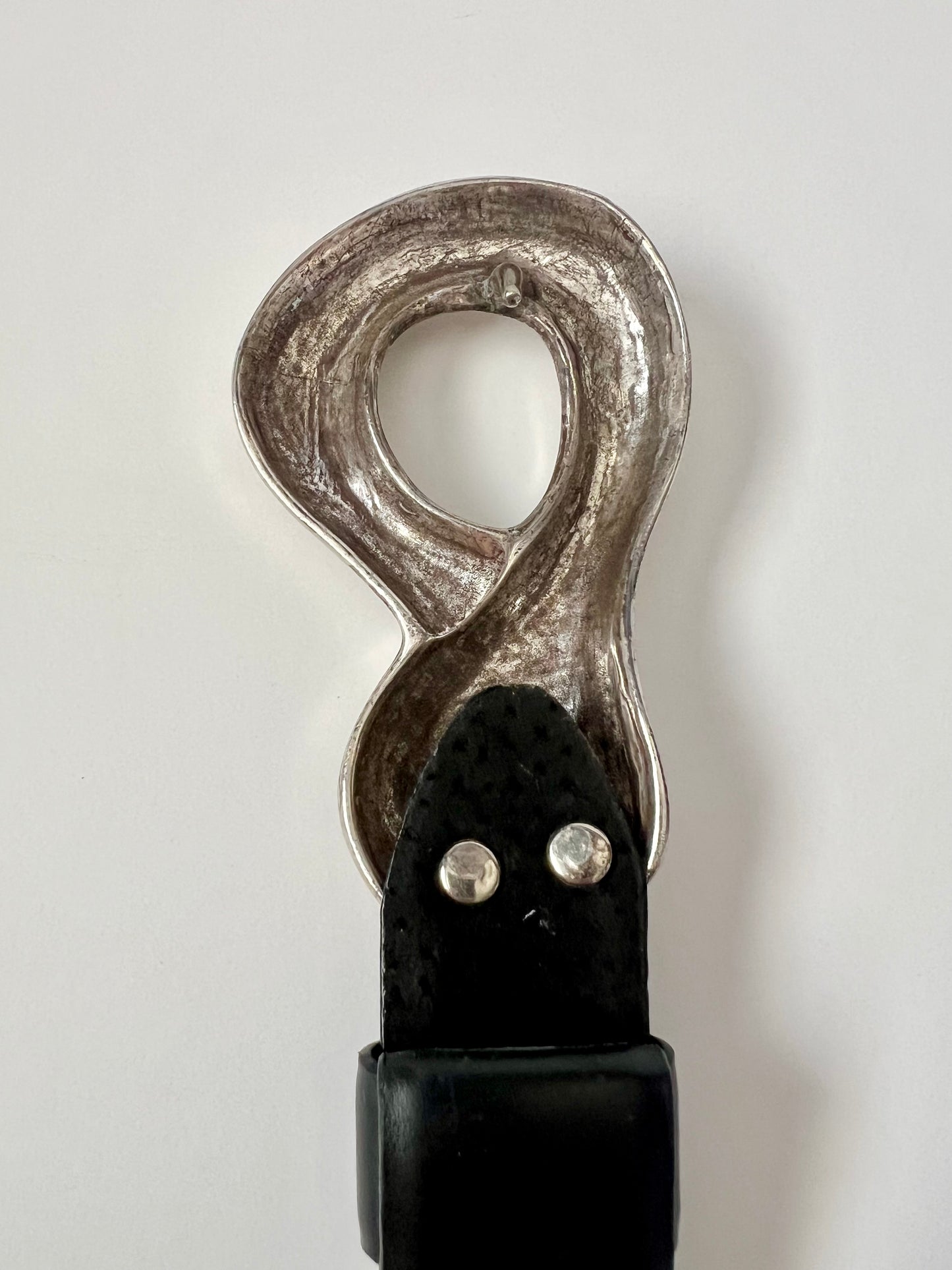 Vintage Chico’s Leather Adjustable Belt with Silver Buckle Closure