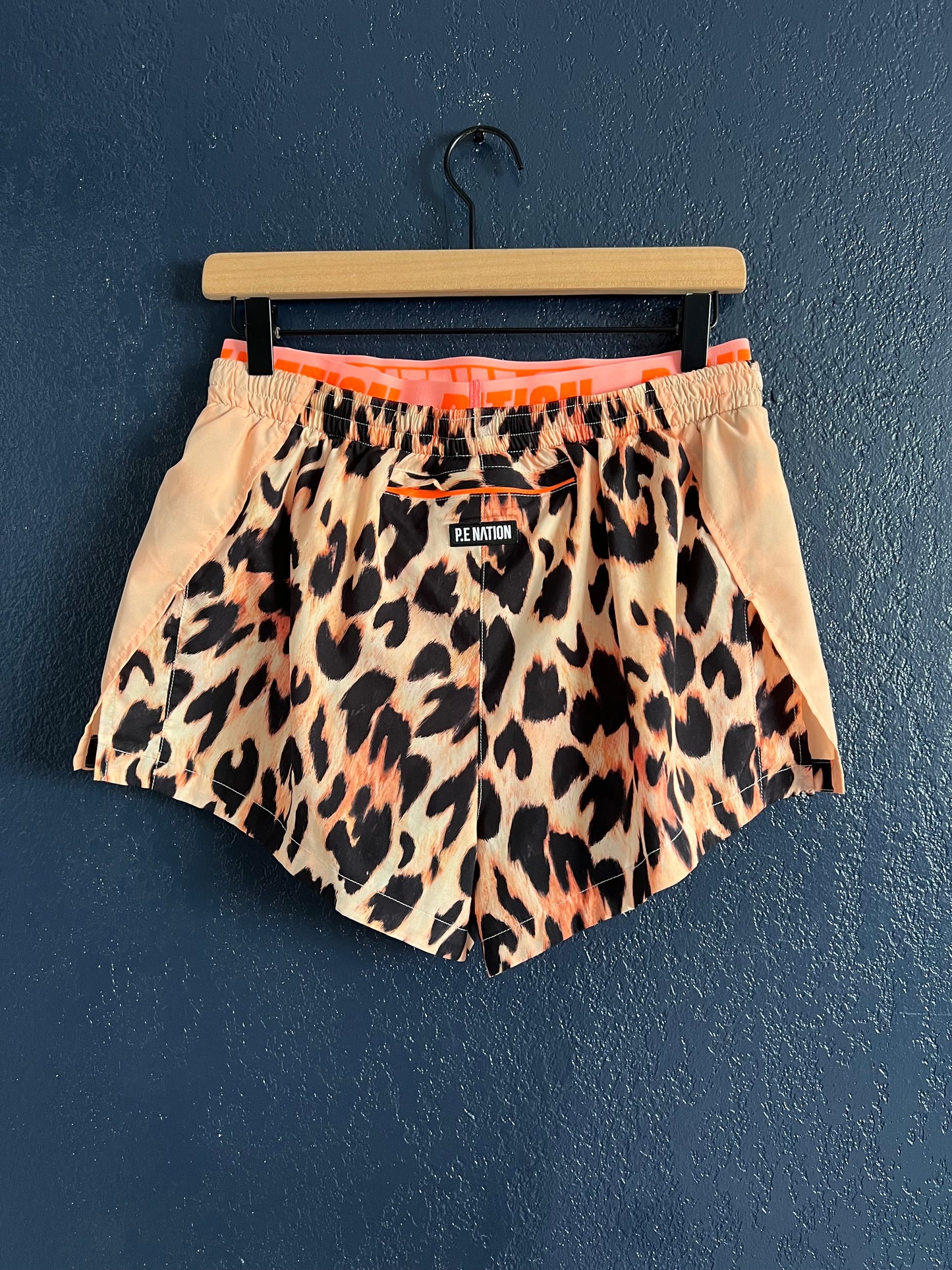 P.E Nation Team Game Shorts in Leopard Animal Print
