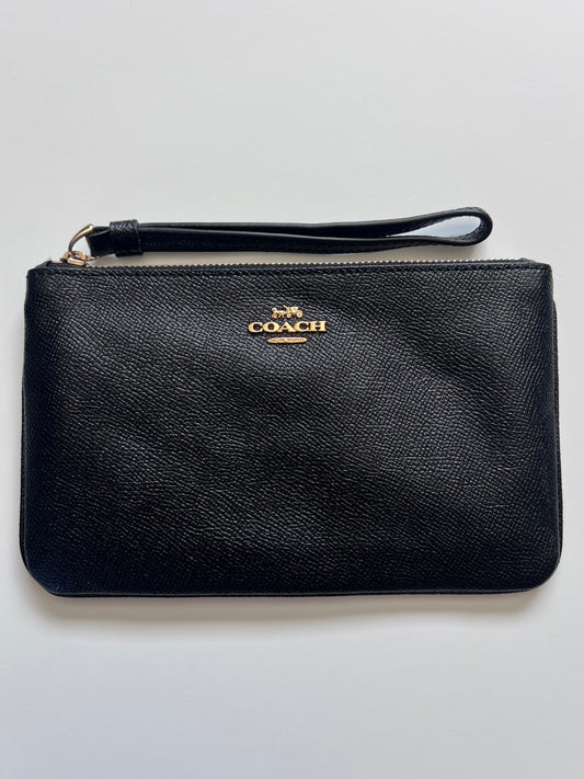 Coach Black Leather Wristlet Wallet