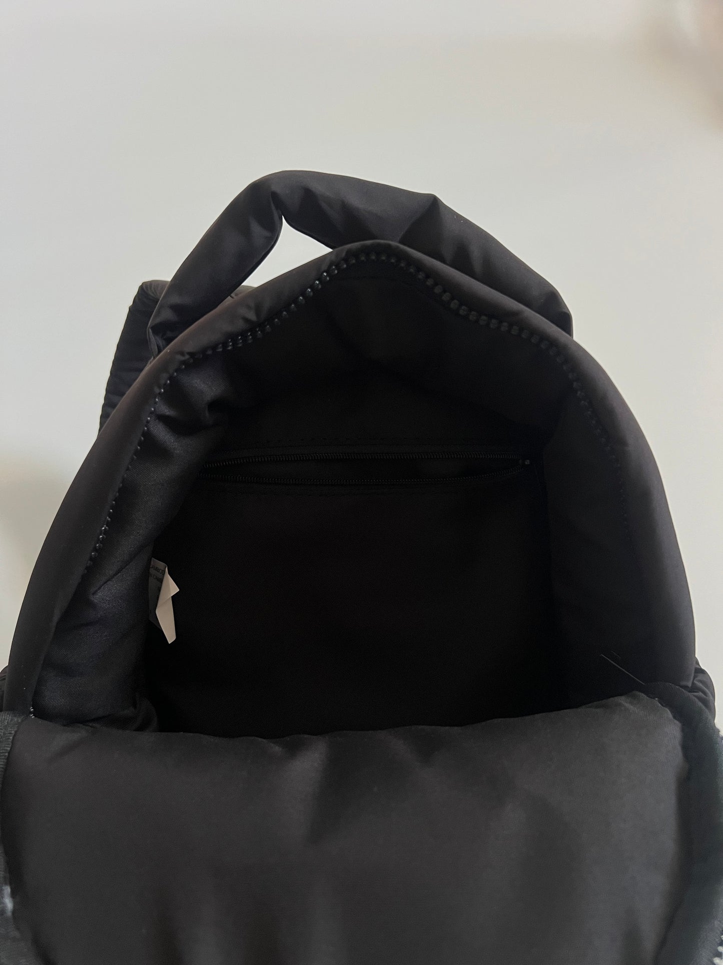 No Black Puffy Mini Backpack