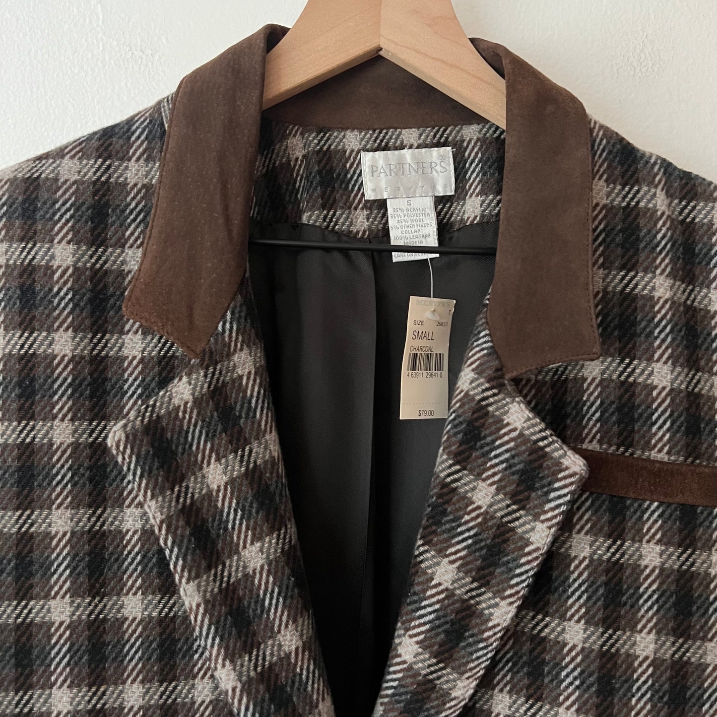 Vintage Partners From Mervyn’s Houndstooth Plaid Suit Jacket