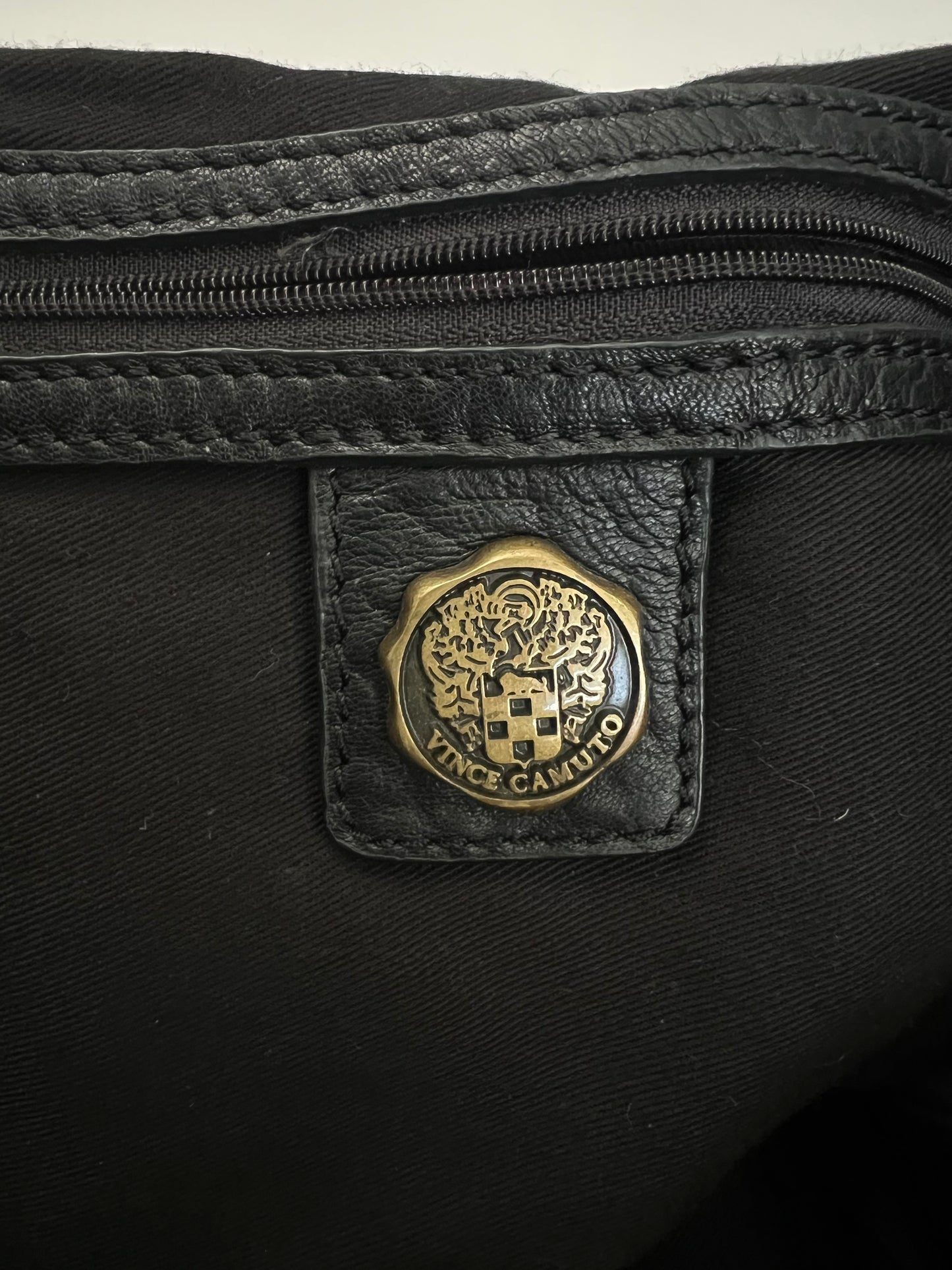 Vintage Vince Camuto Ruffle Leather Shoulder Bag