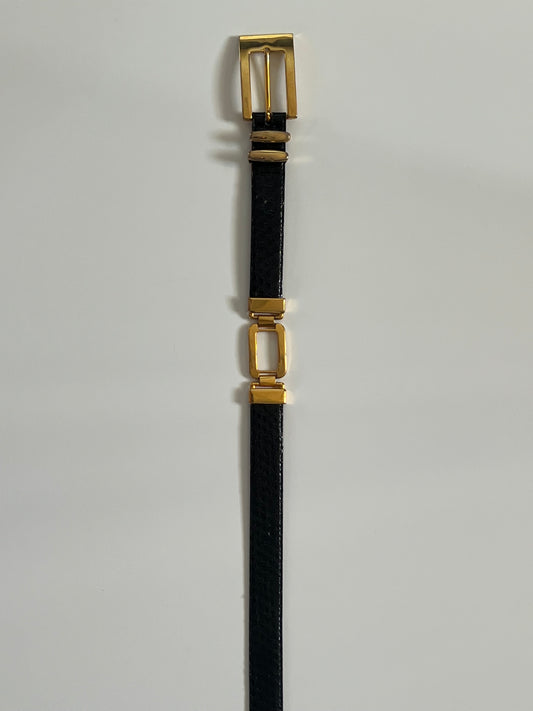 Vintage Leather Skinny Belt