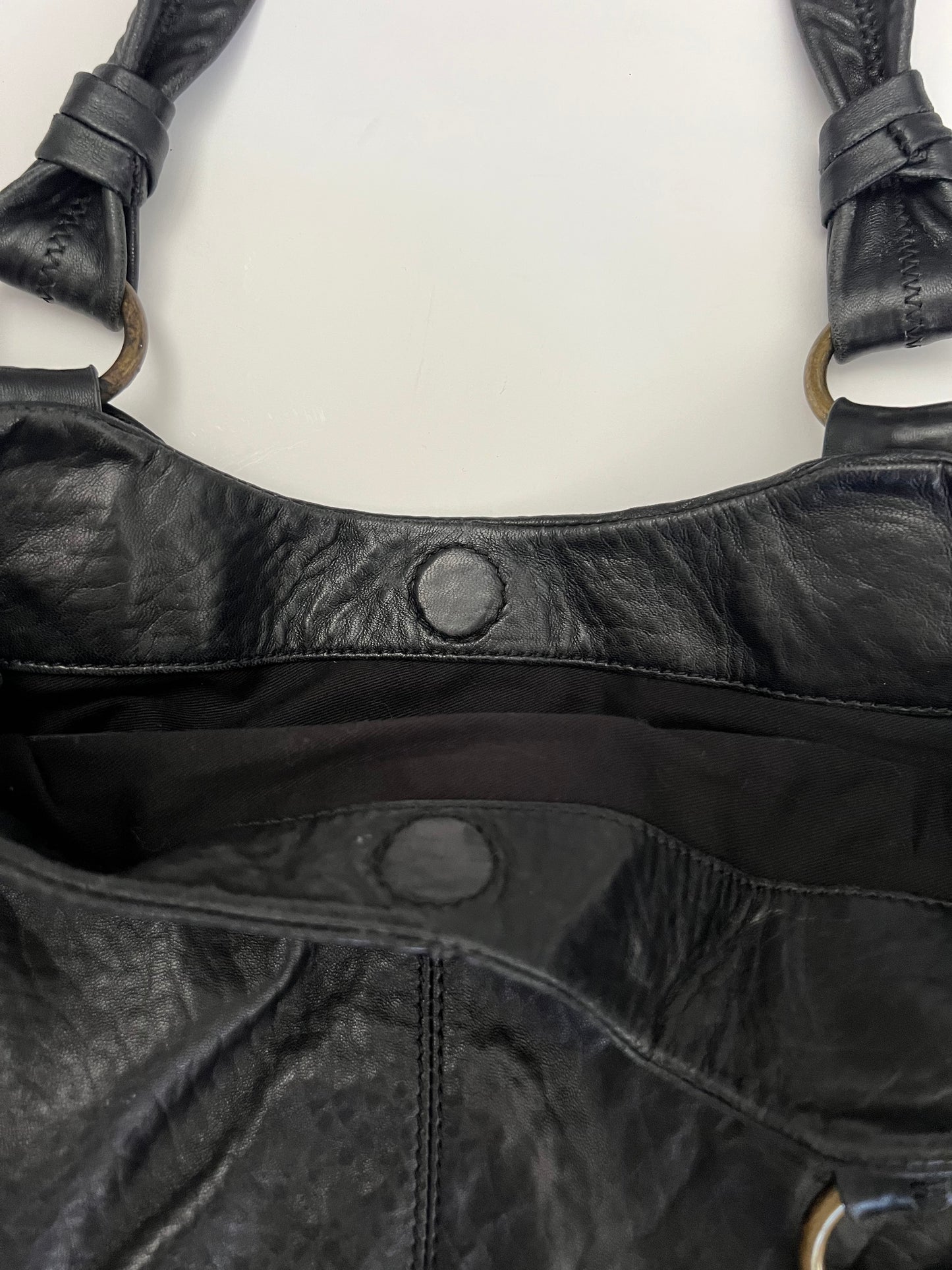 Vintage Vince Camuto Ruffle Leather Shoulder Bag