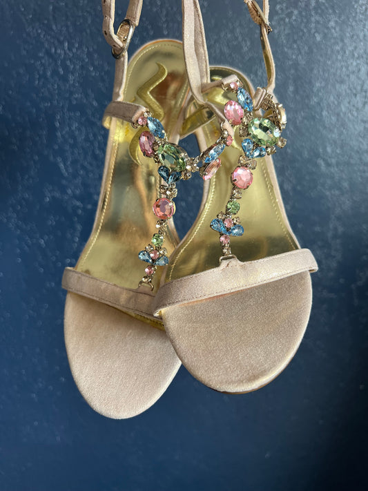 Vintage Nina Jewel Embellished Strappy Heels