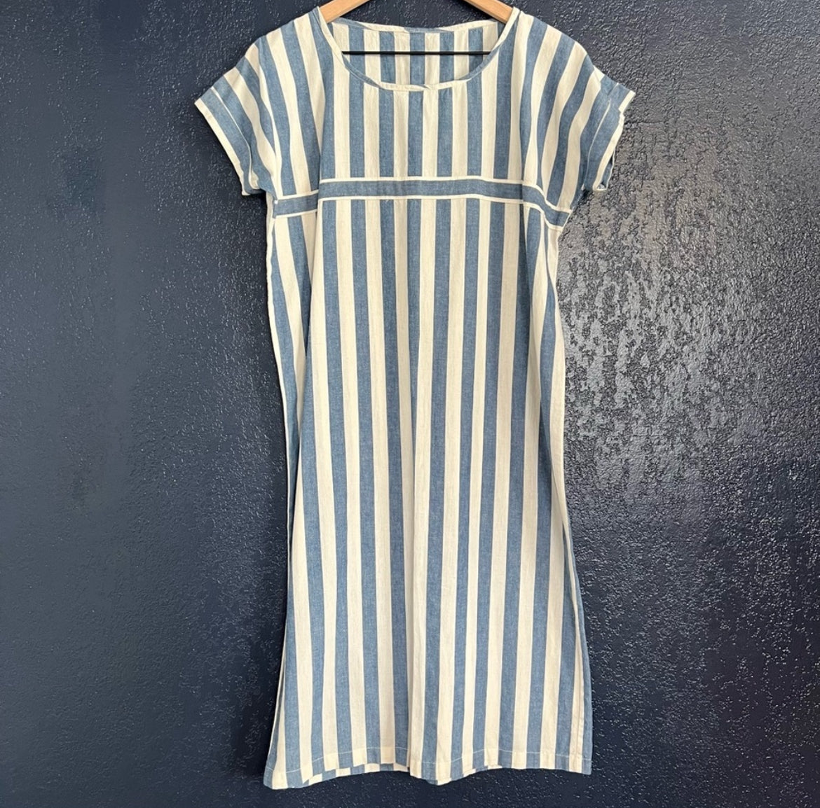 Handmade Striped Midi Shirt Dress