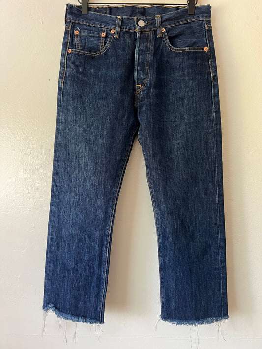 Levi’s 501 Cropped Raw Hem Jeans