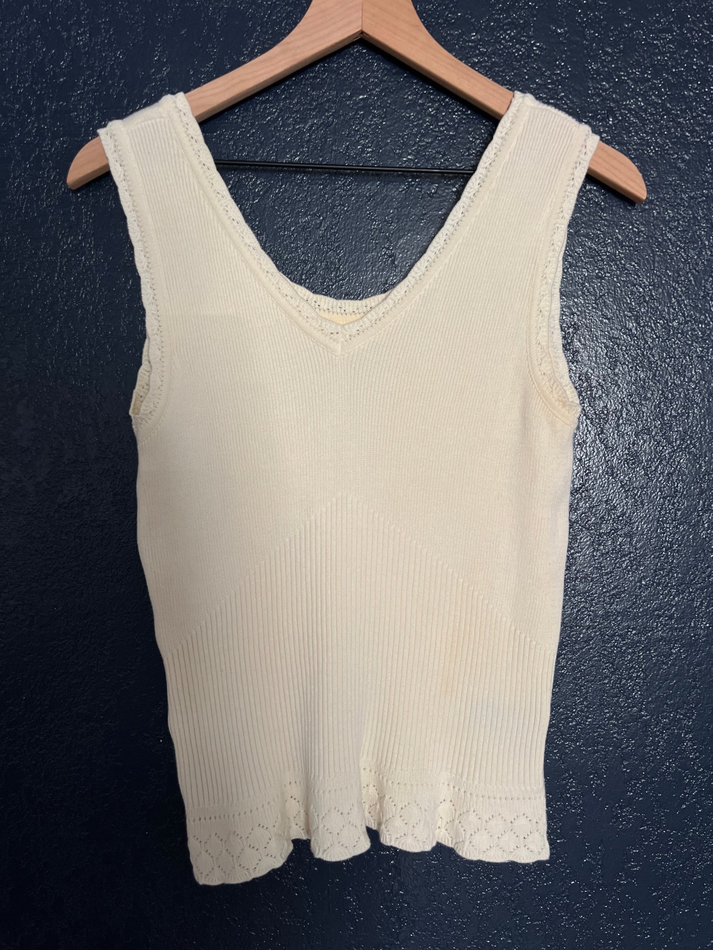 Cream Reversible Knit Tank