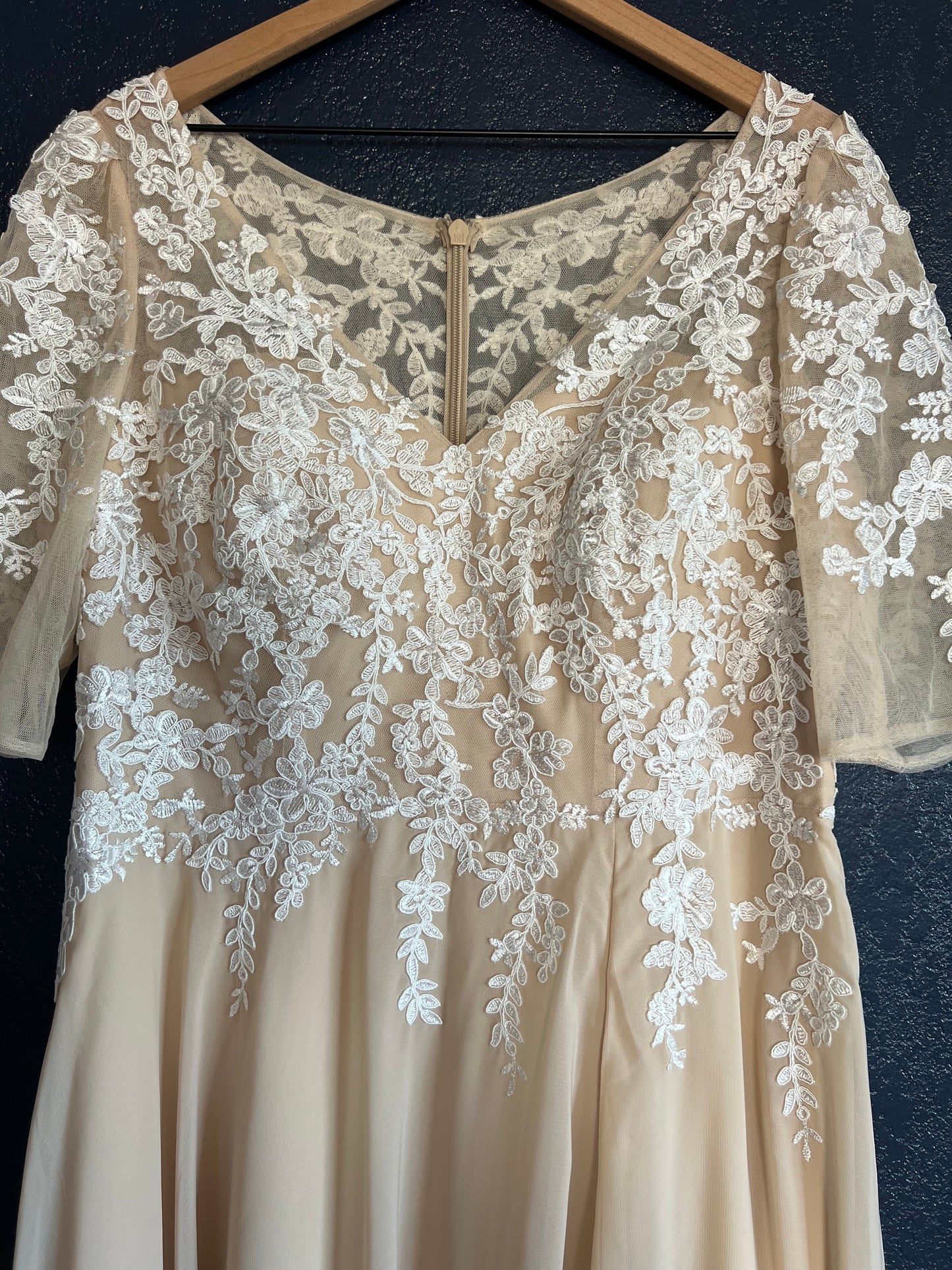 JJ’s House Champagne V-Neck Formal Gown