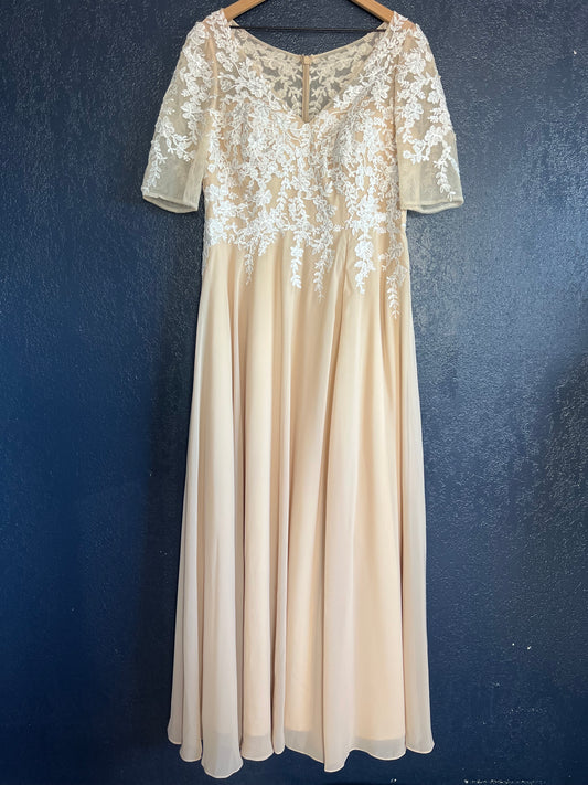 JJ’s House Champagne V-Neck Formal Gown