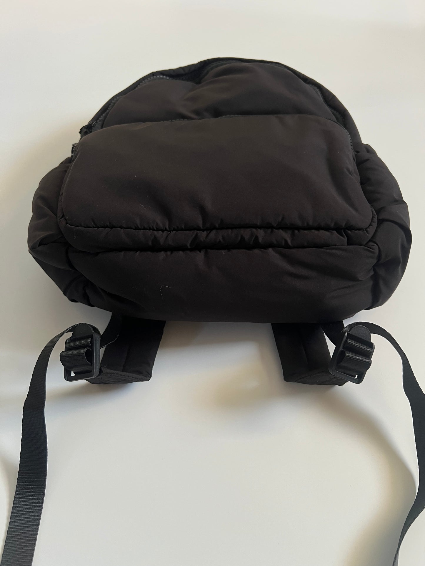 No Black Puffy Mini Backpack