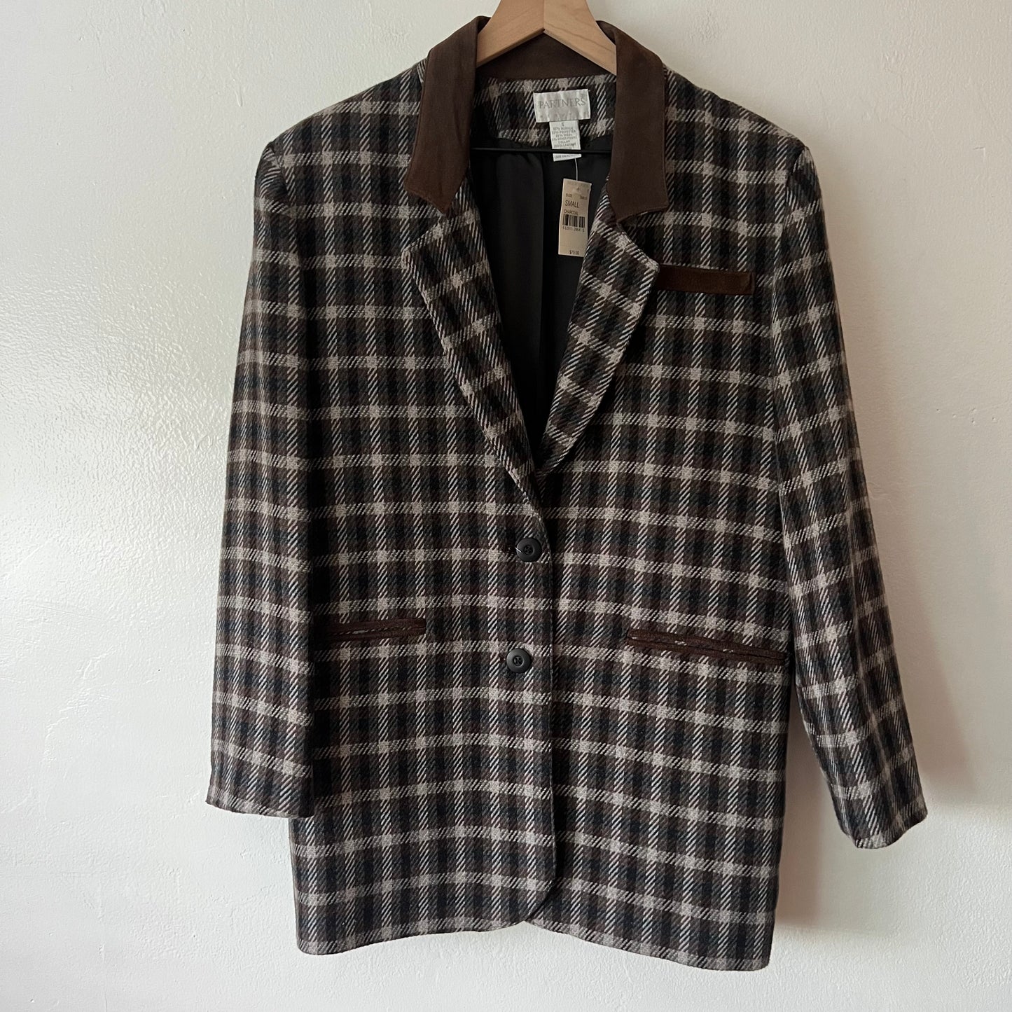 Vintage Partners From Mervyn’s Houndstooth Plaid Suit Jacket