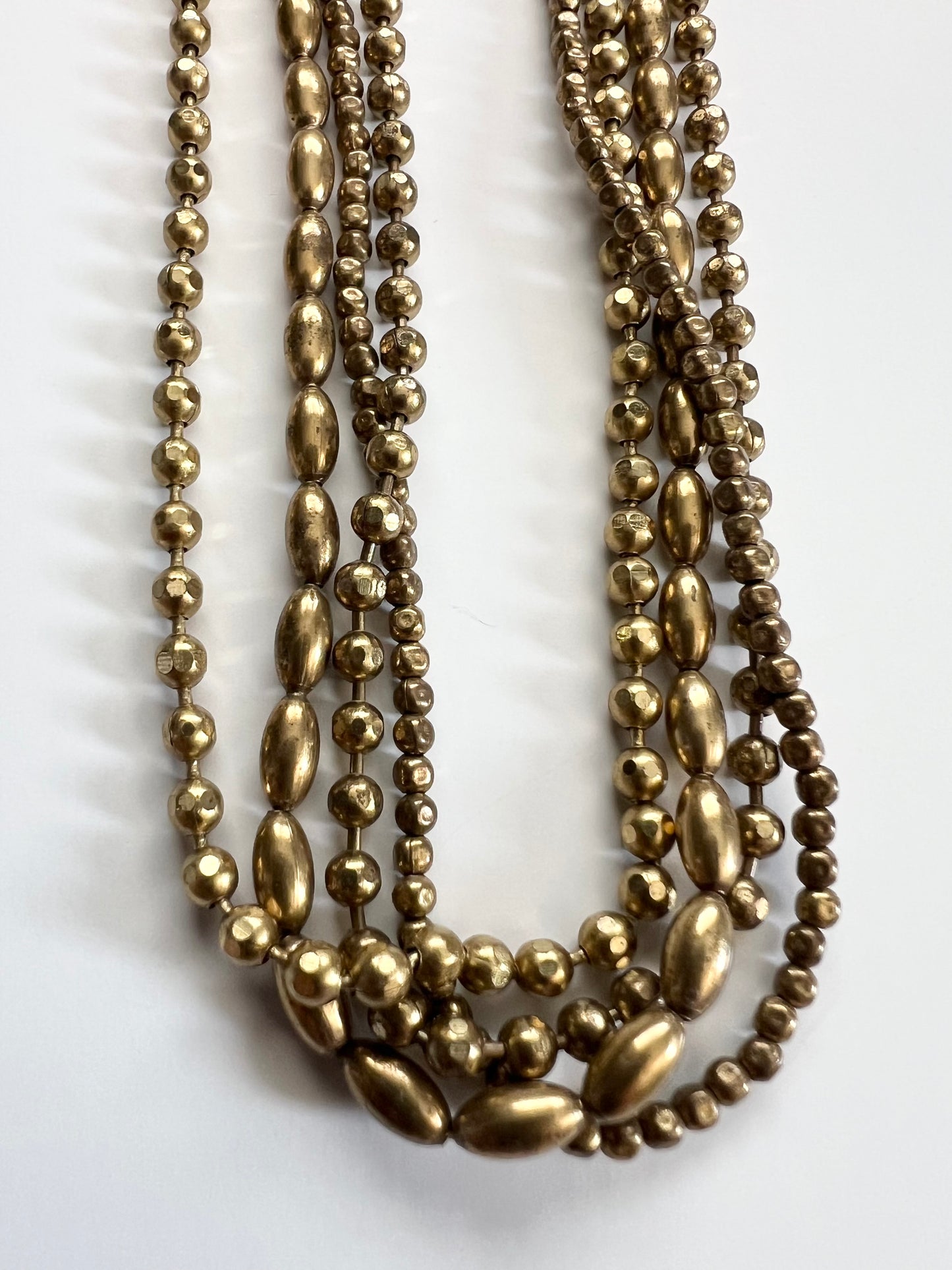 Lucky Brand Long Layered Gold Tone Beaded Necklace