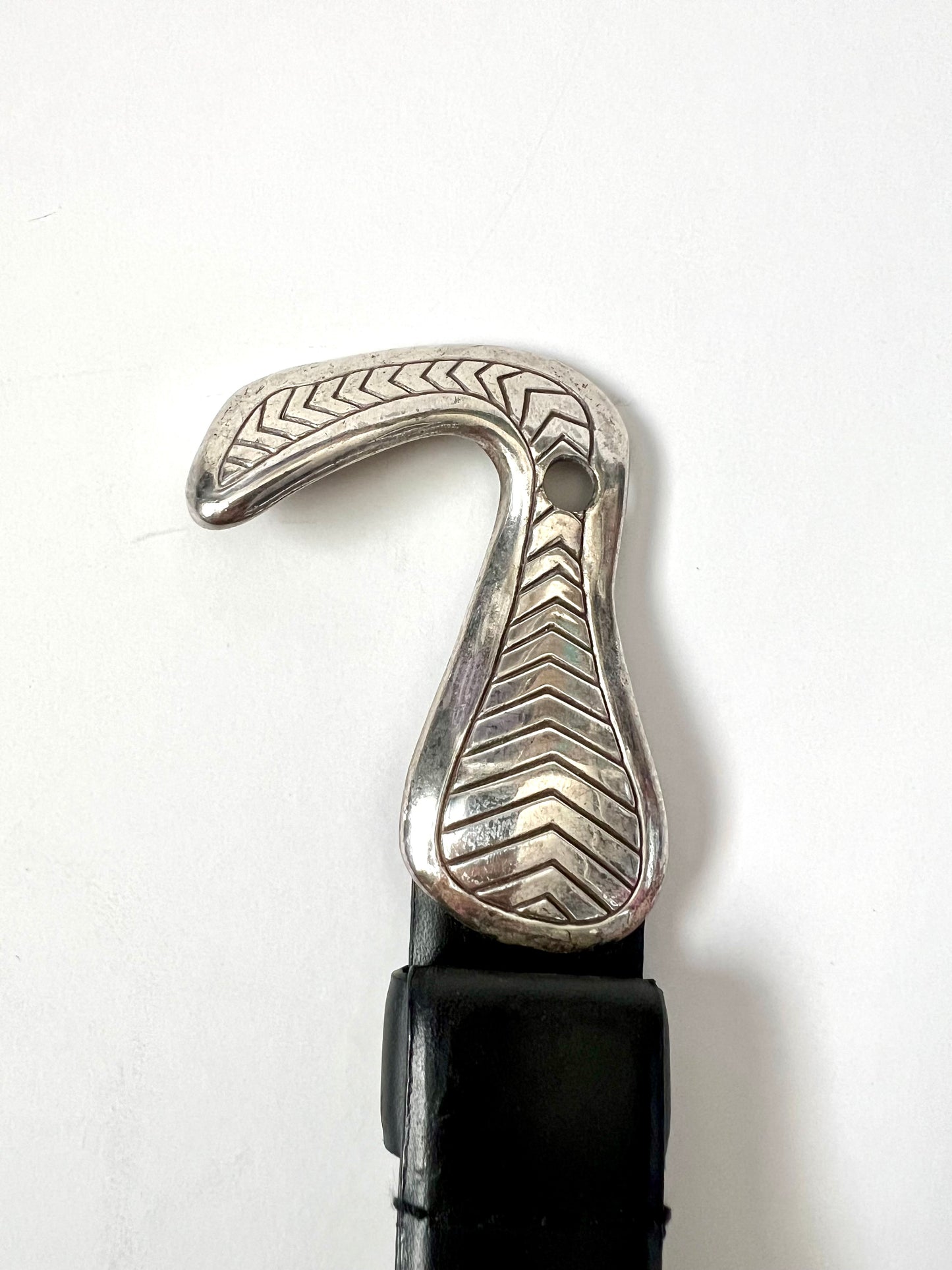 Vintage Chico’s Leather Adjustable Belt with Silver Buckle Closure