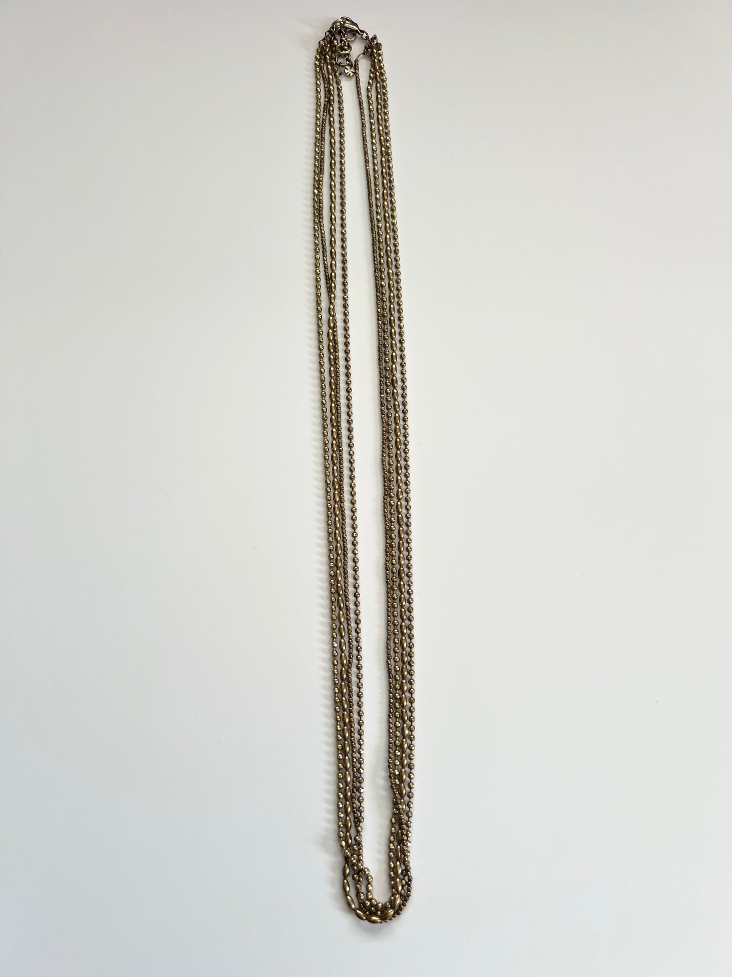 Lucky Brand Long Layered Gold Tone Beaded Necklace