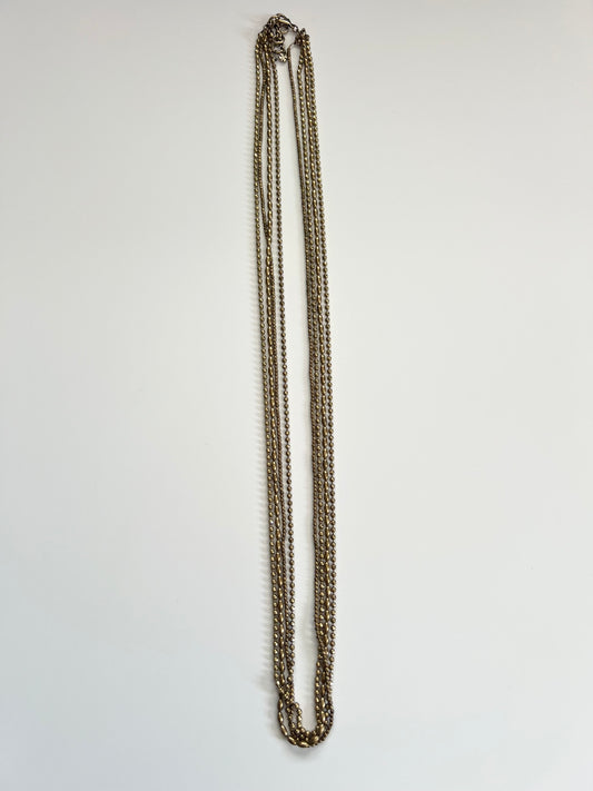 Lucky Brand Long Layered Gold Tone Beaded Necklace