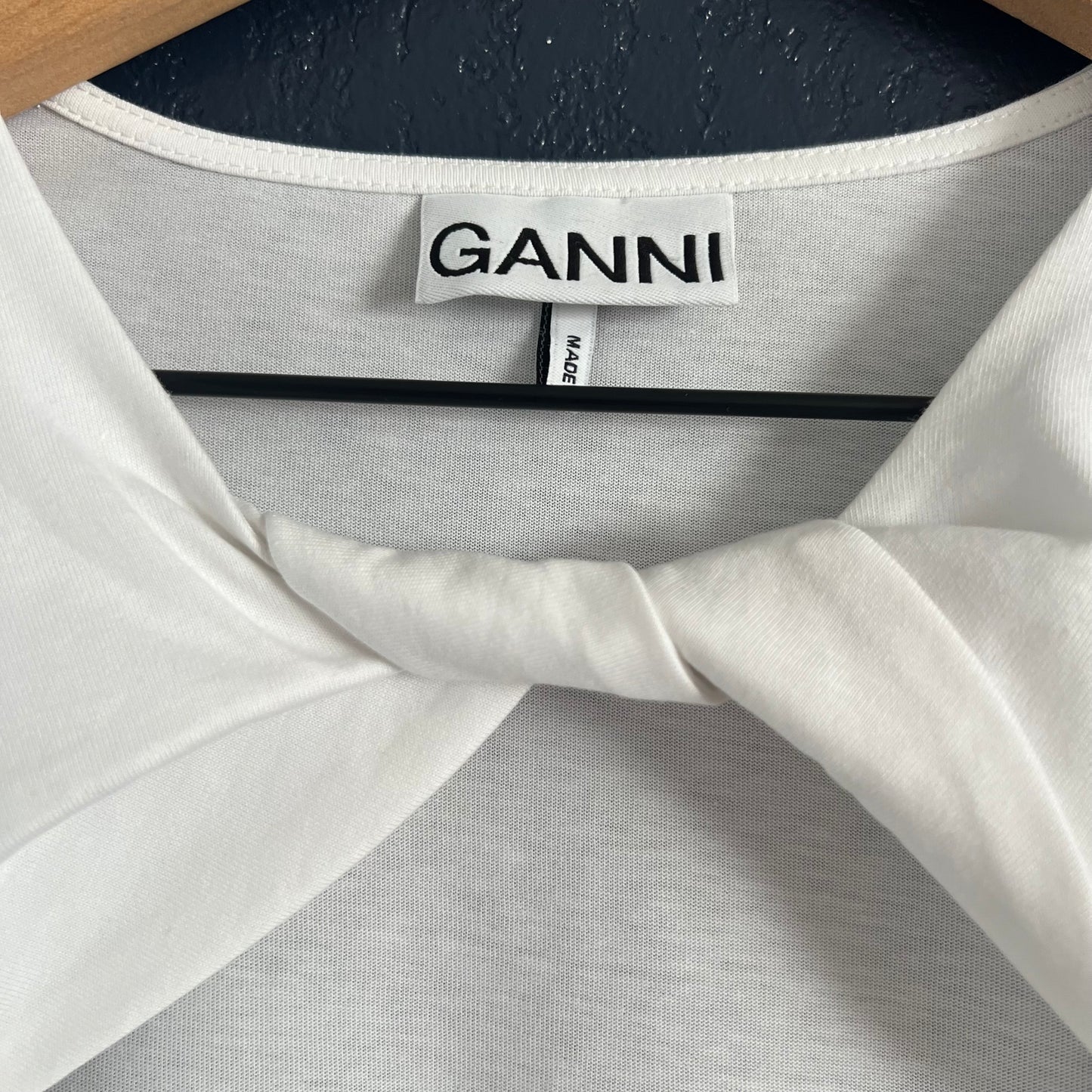 GANNI Twist Front Cotton Jersey Tee