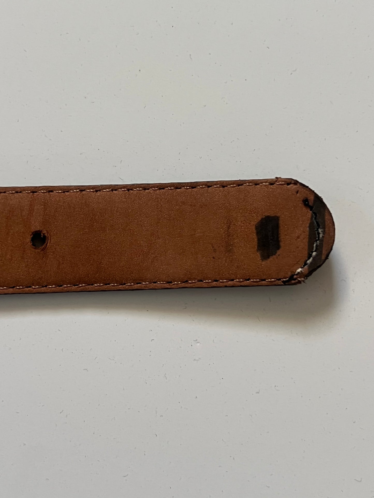 Vintage Leather Skinny Belt