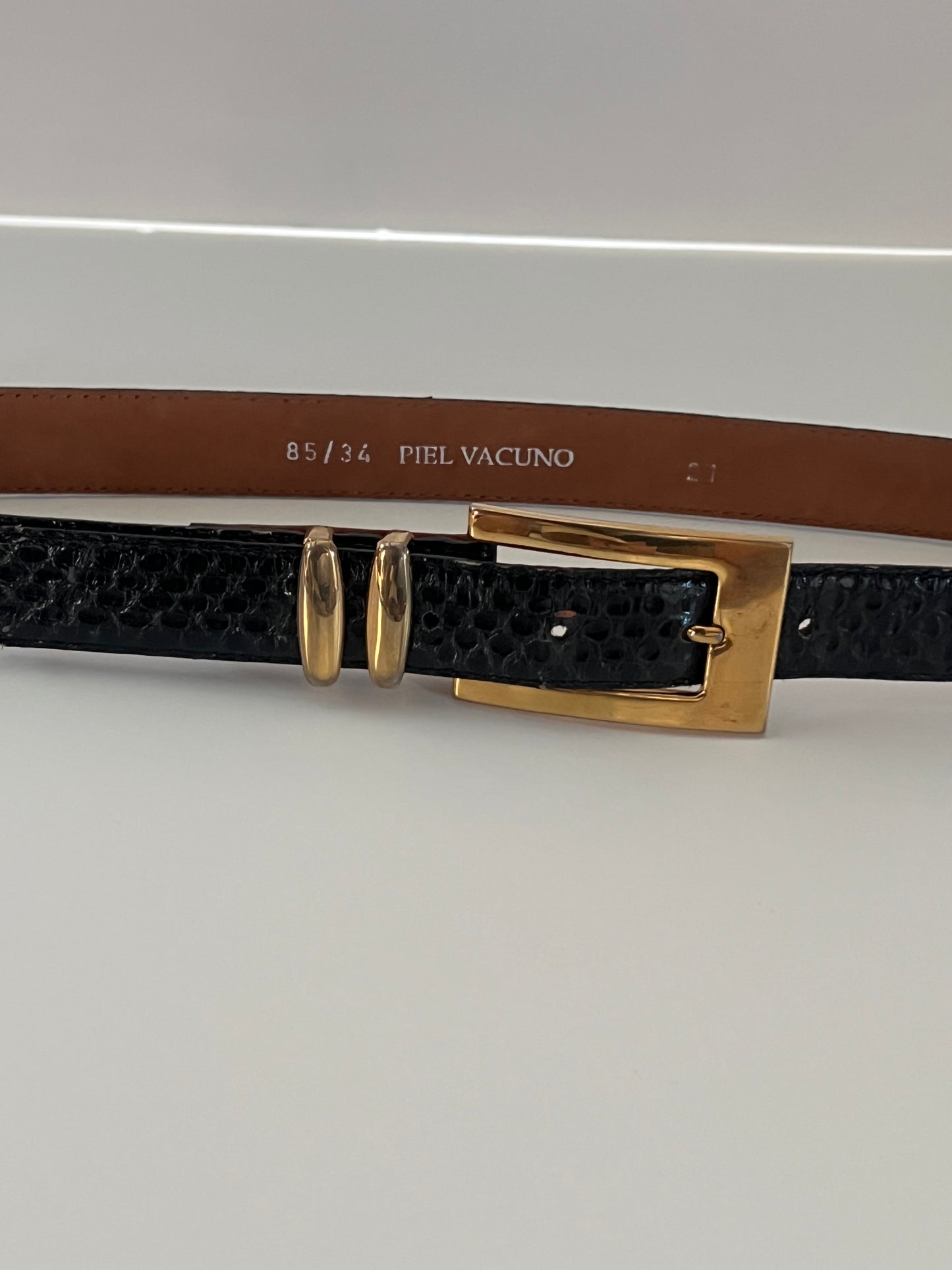 Vintage Leather Skinny Belt