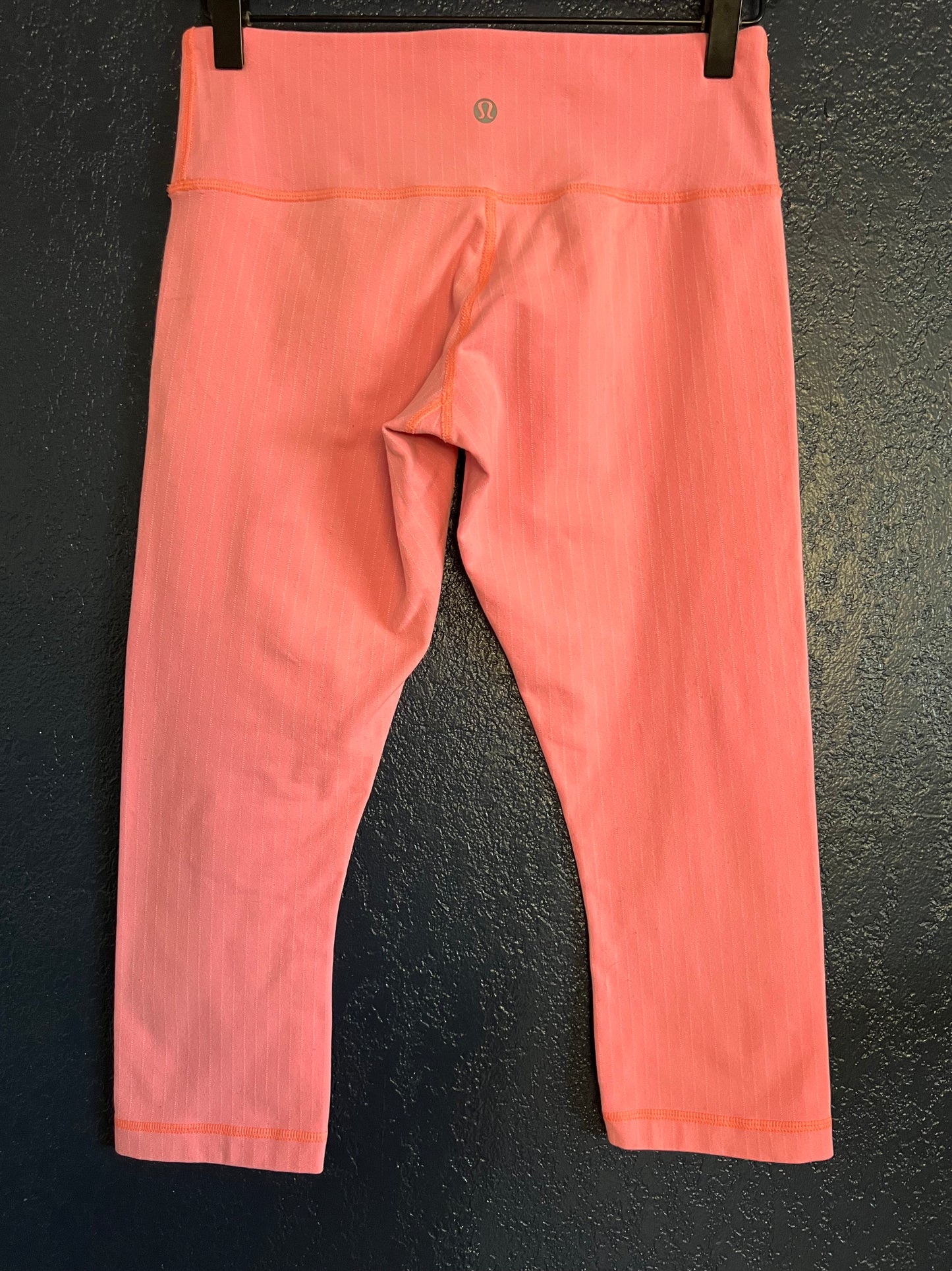 Vintage Lululemon Wunder Under Crop Low-Rise Pink Striped Leggings