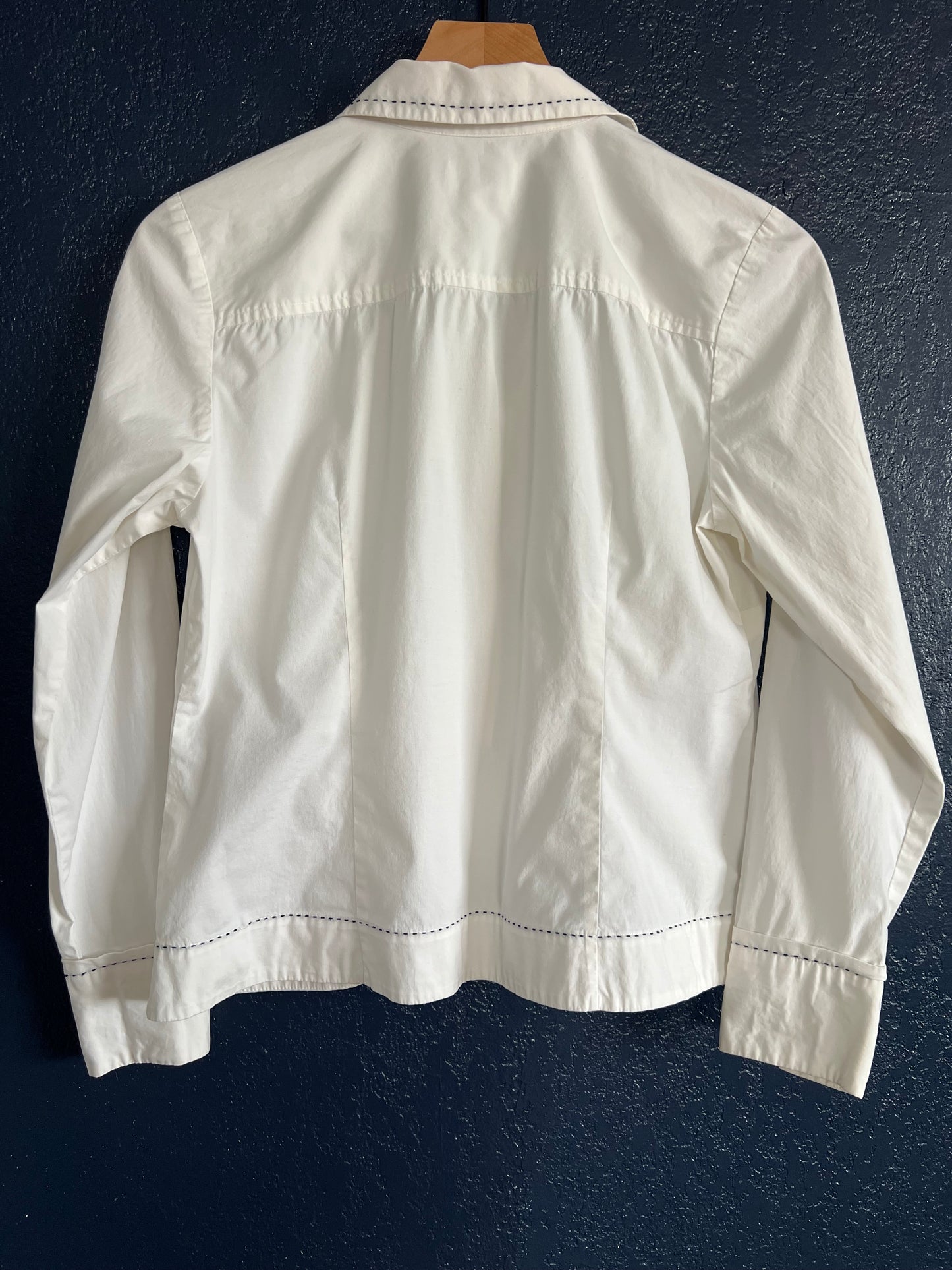 Vintage Ann Taylor LOFT Stretch Contrast Stitch Button-Up Shirt